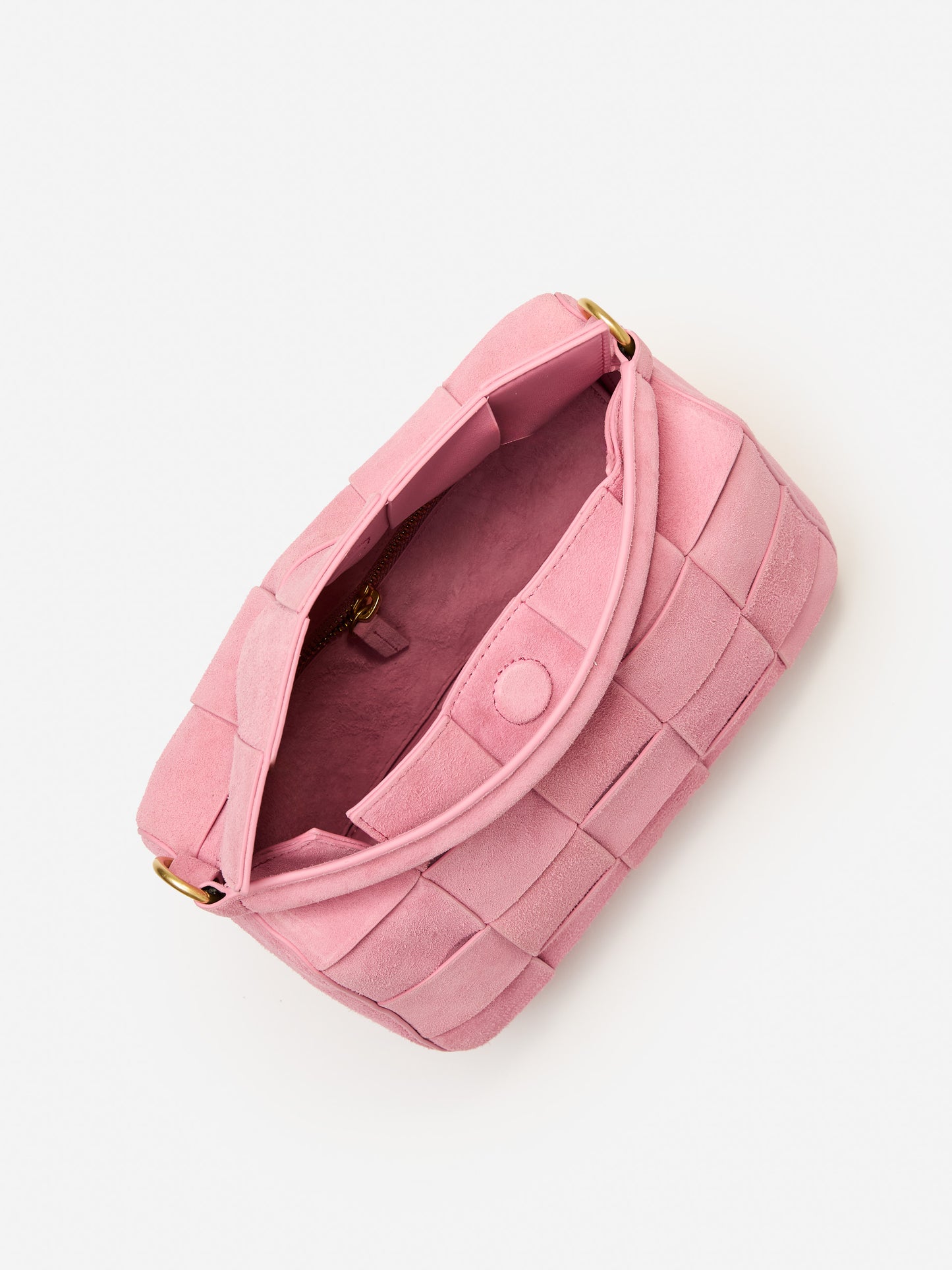 J.McLaughlin Deni handbag in pink made with suede.