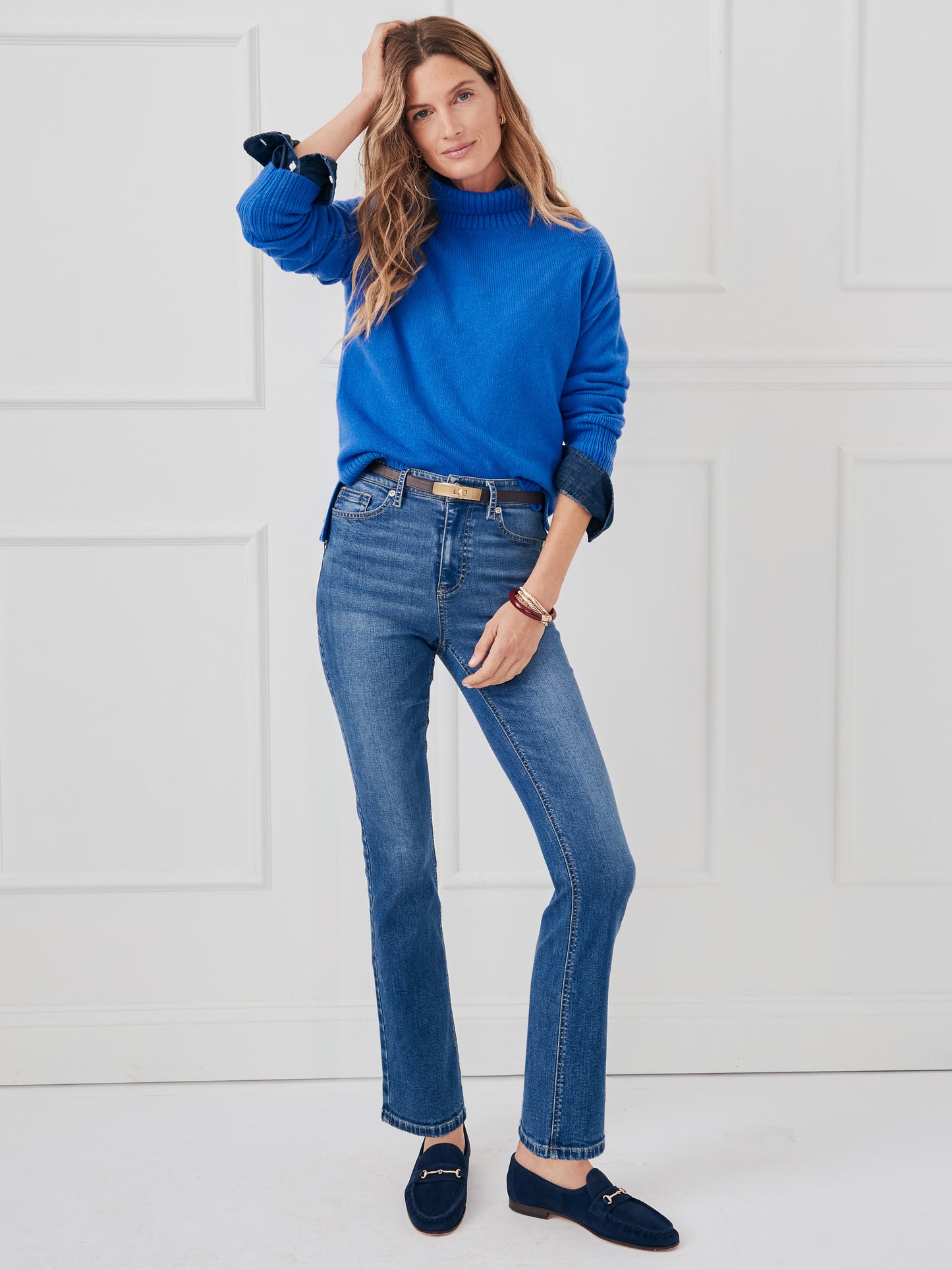 J.McLaughlin Milburn jeans in dark denim made with cotton. 