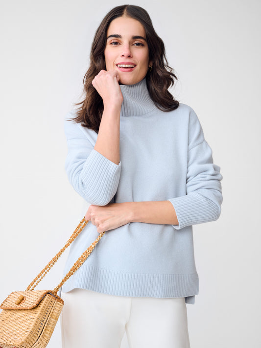 J.McLaughlin Dina sweater in Powder Blue made with Cashmere. 