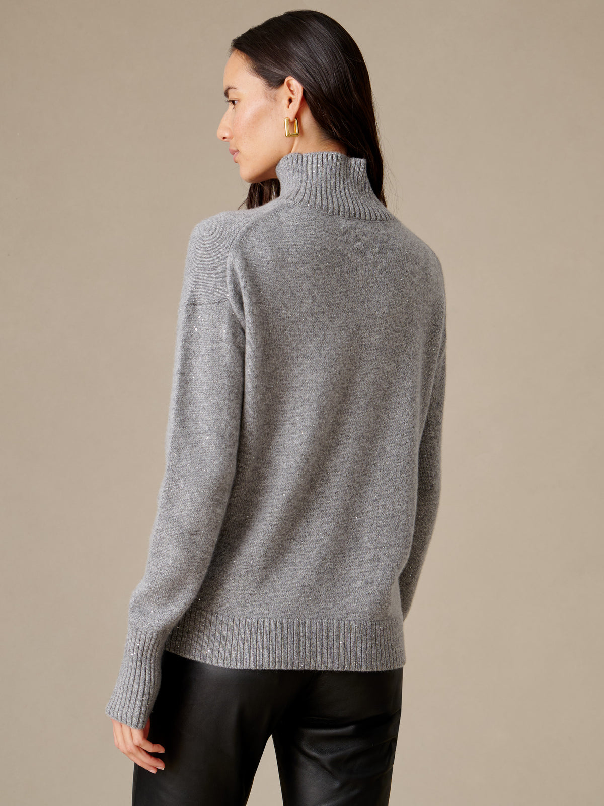 Dina Sequin Cashmere Turtleneck