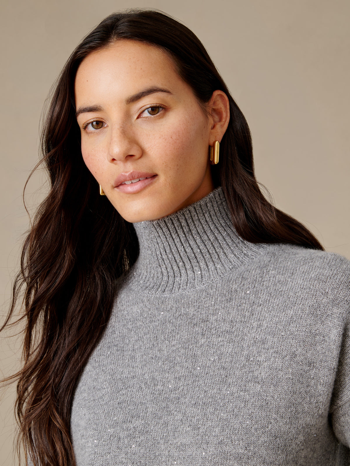 Dina Sequin Cashmere Turtleneck