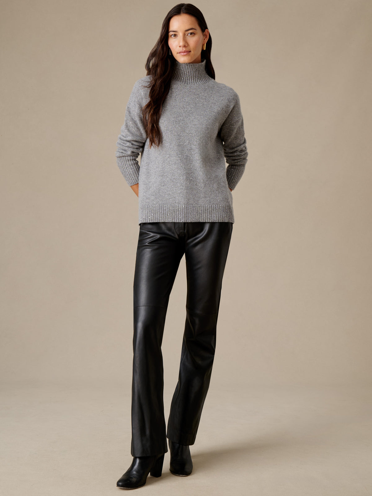 Dina Sequin Cashmere Turtleneck
