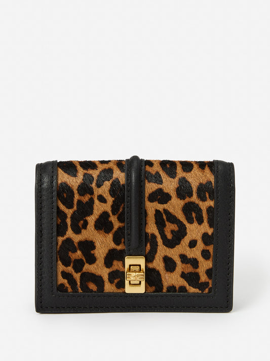 J.McLaughlin Dinah wallet in brown/multi made with pony hair/leather.