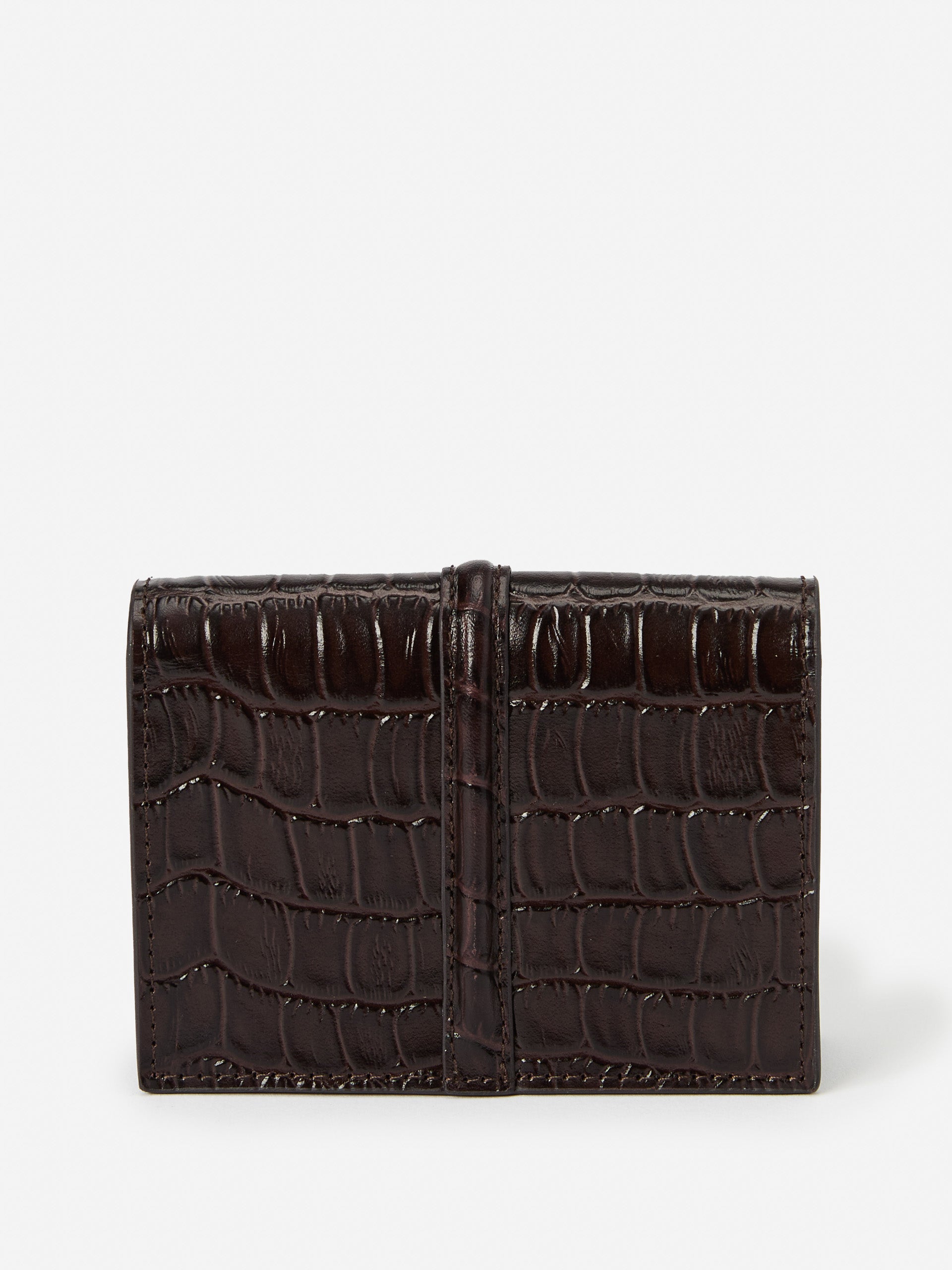J.McLaughlin Dinah Wallet in dark brown made with crocodile.
