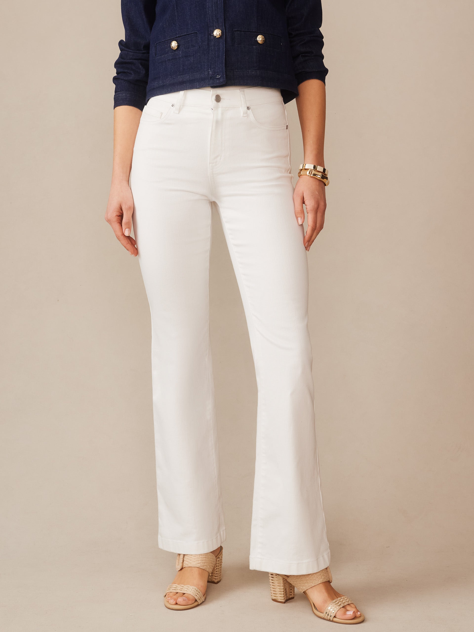 J.McLaughlin Domino jeans in white made with cotton/denim.