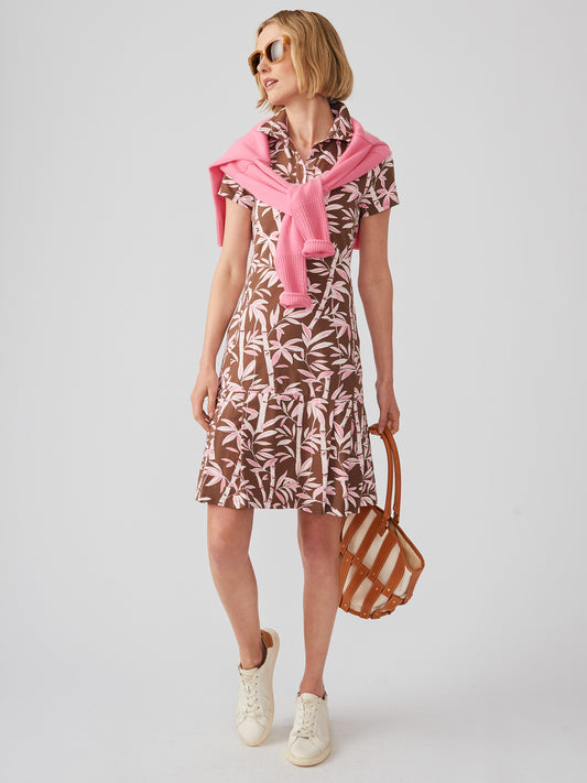 J.McLaughlin Dorte dress in brown/pink made with Catalina cloth.