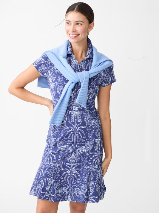 J.McLaughlin Dorte dress in Navy/Blue made with Catalina Cloth. 