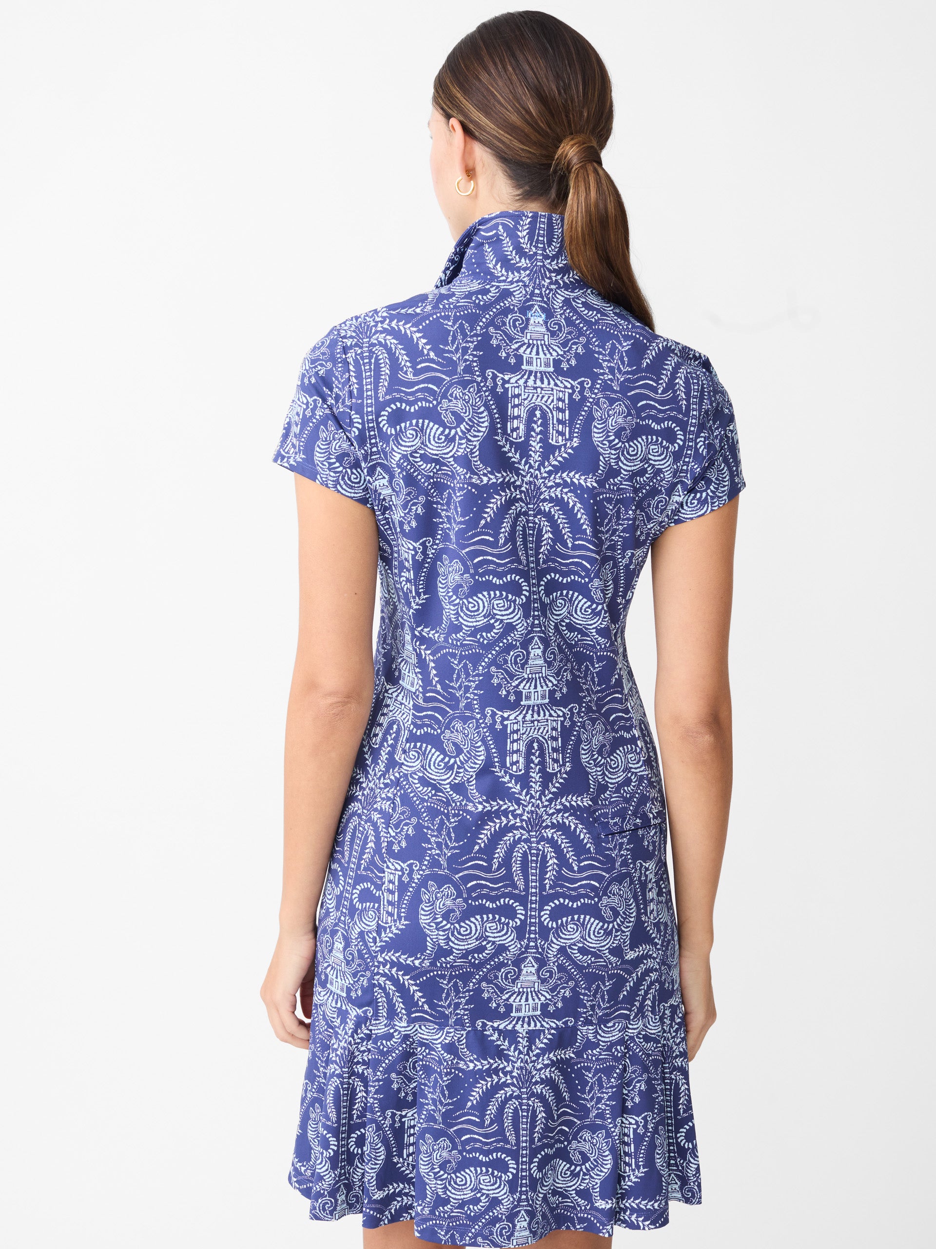 J.McLaughlin Dorte dress in Navy/Blue made with Catalina Cloth. 