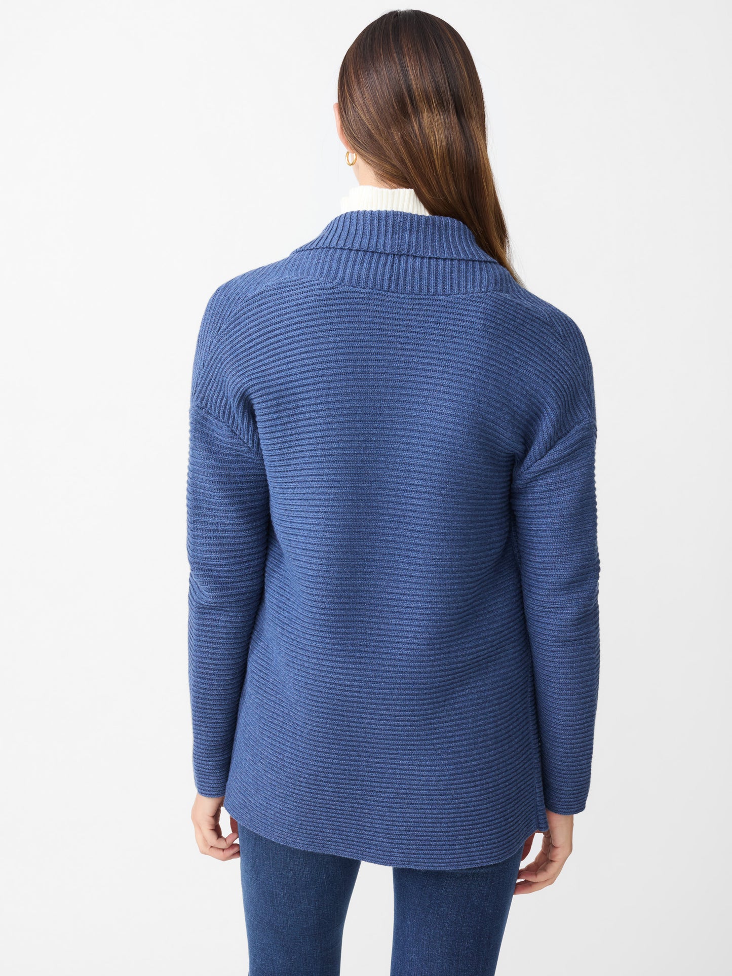 J.McLaughlin Dover sweater in heather dark denim made with cotton.