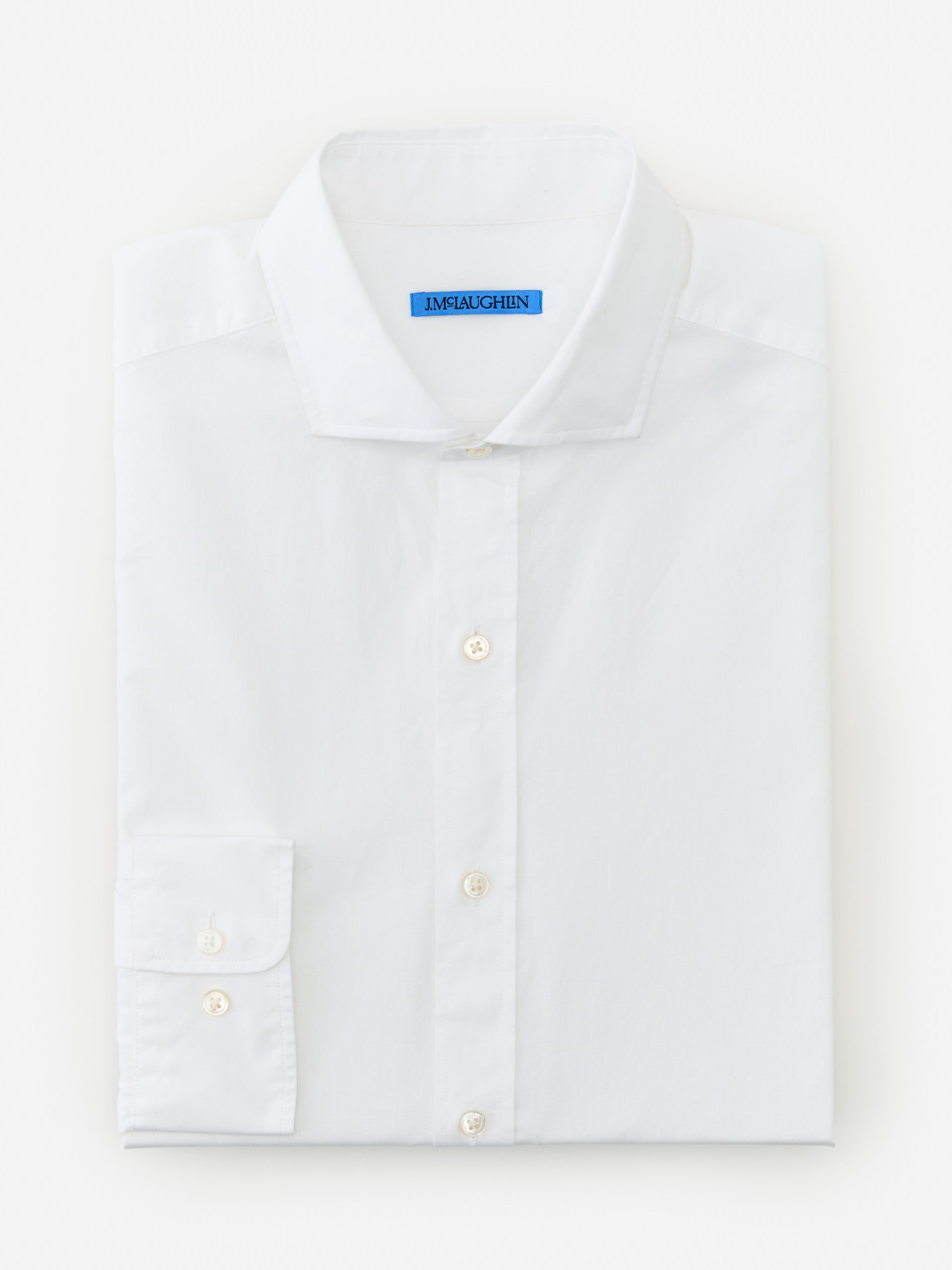 J.McLaughlin Drummond classic fit shirt in white made with cotton.