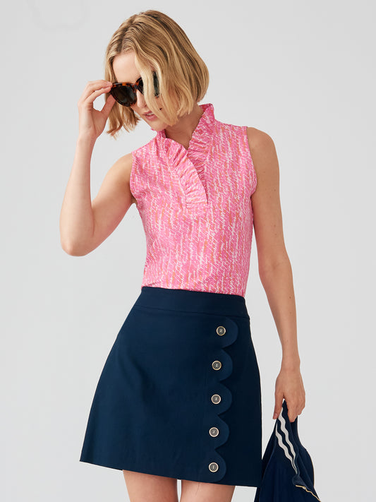 J.McLaughlin Durham sleeveless top in pink/light pink made with Catalina cloth.