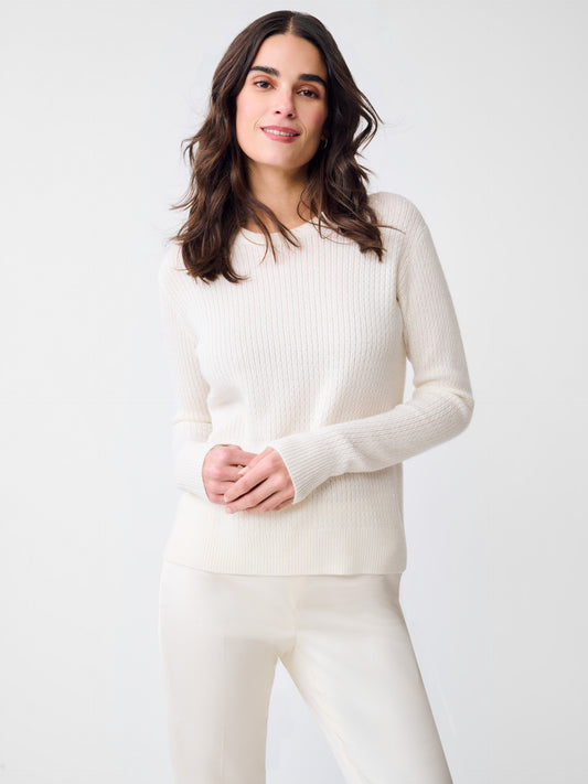 J.McLaughlin Edwina sweater in Ivory made with Cashmere. 