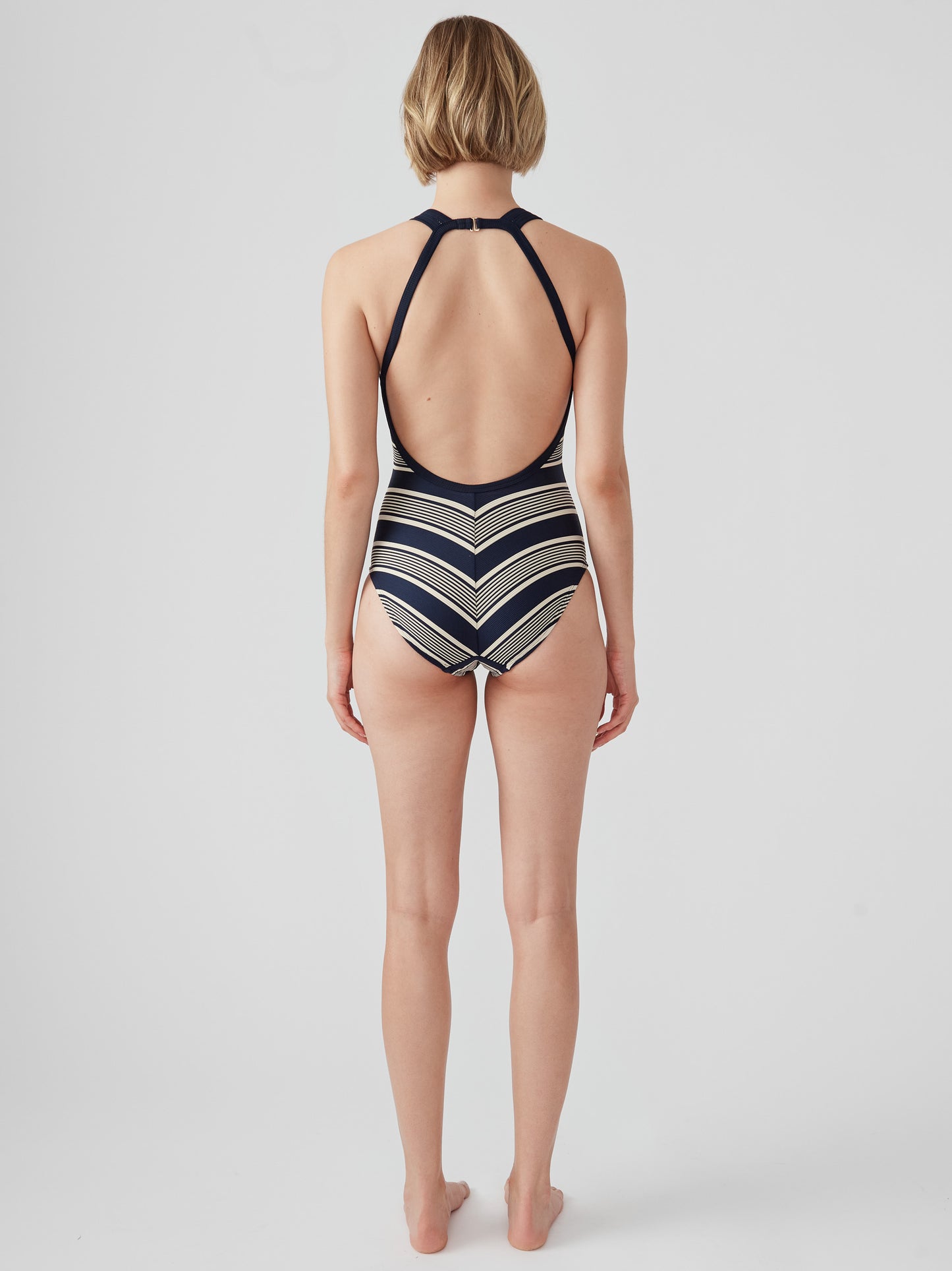 J.McLaughlin Eirene swimsuit in navy made with nylon. 