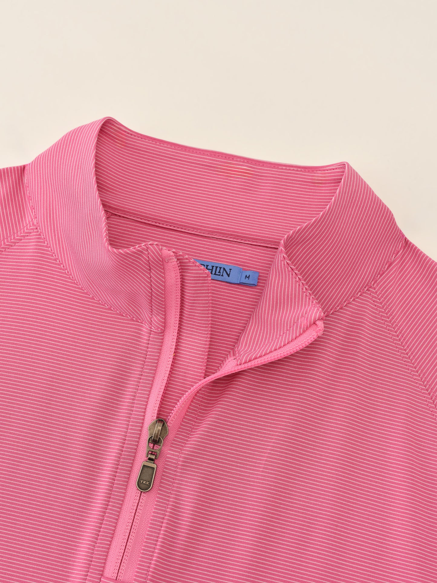 J.McLaughlin Featherweight polo in Hot Pink/White made with Polyester.