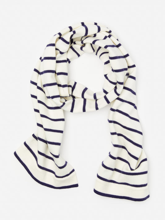 J.McLaughlin Finola scarf in white/navy made with cotton/modal.