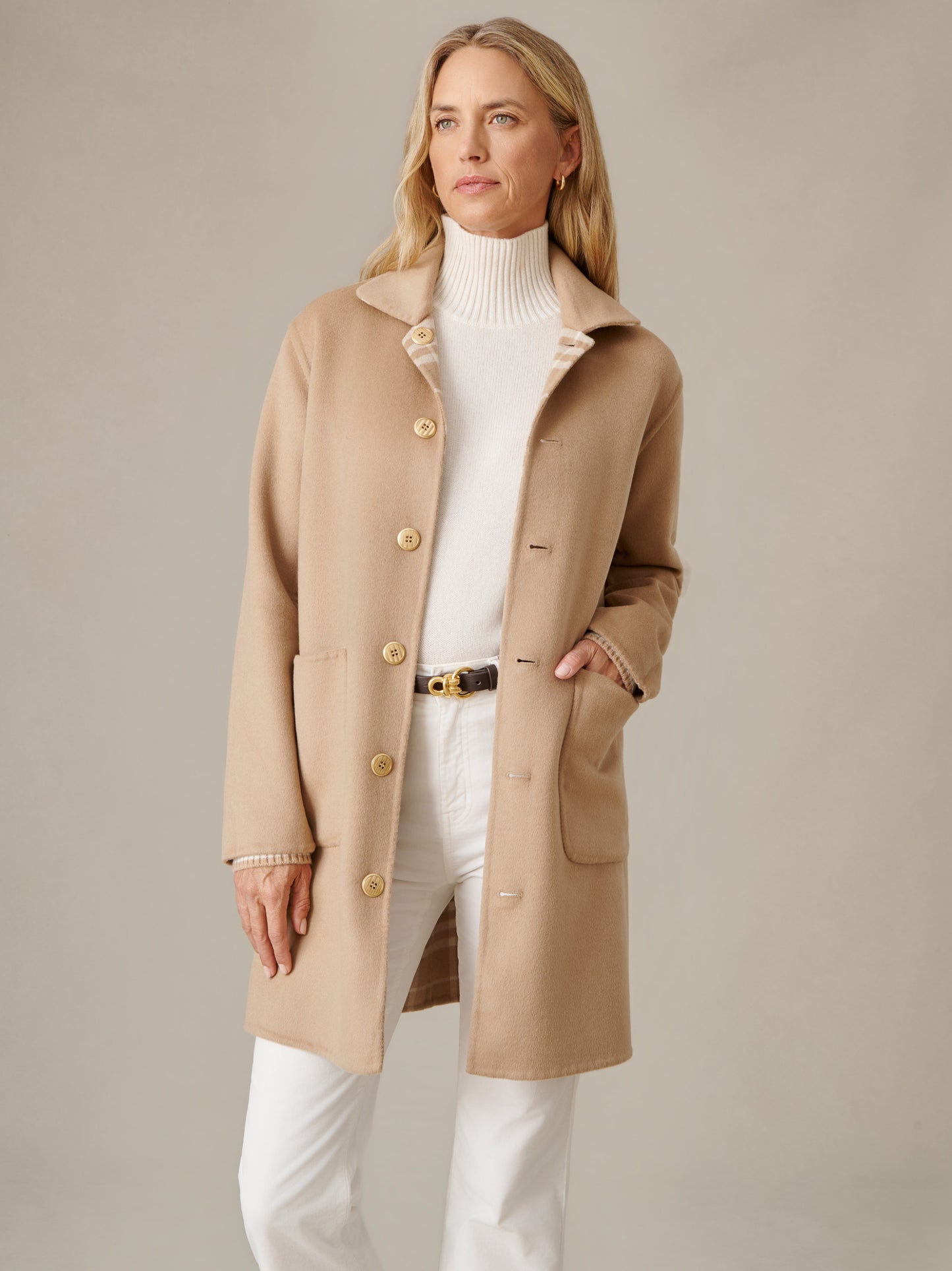 Frade Reversible Coat in Plaid