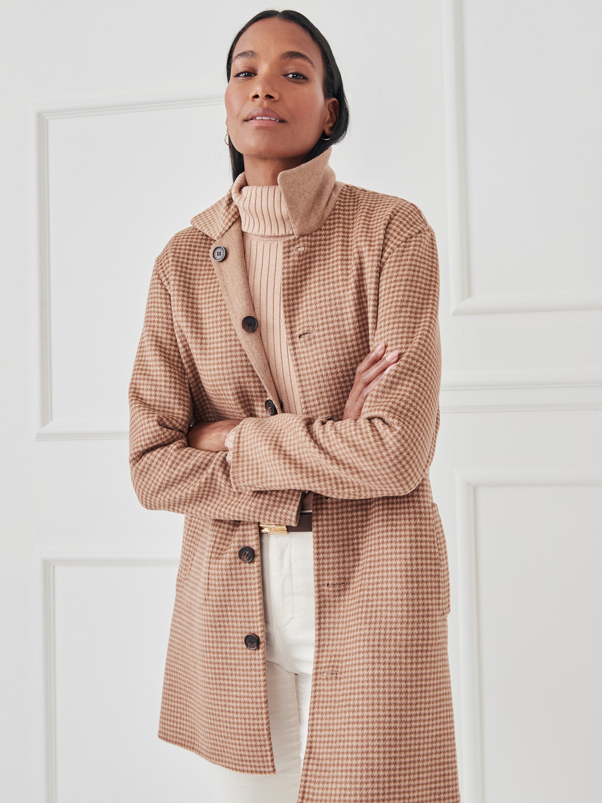 J.McLaughlin Frade coat in tan made with wool.