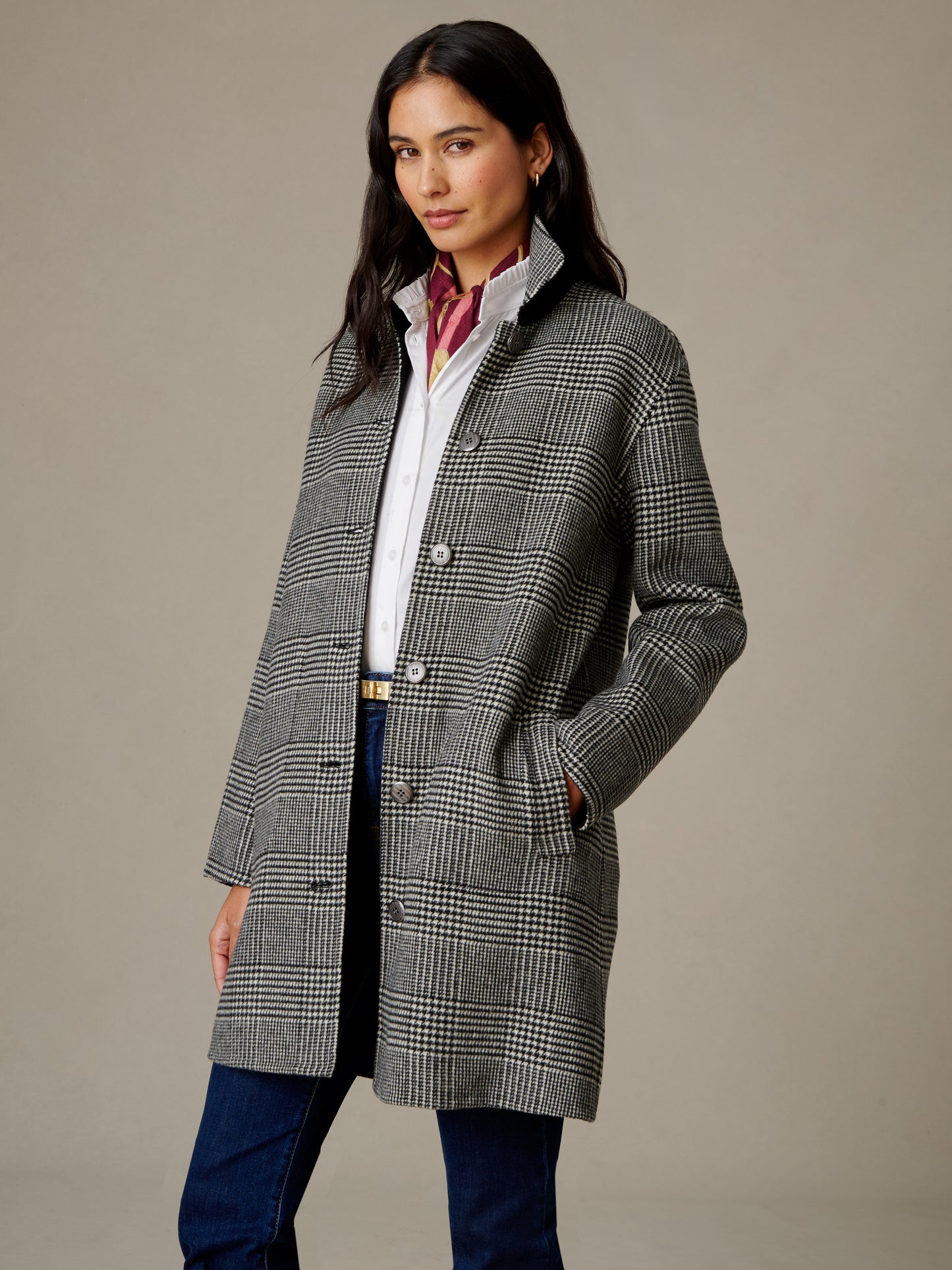 Frade Reversible Coat in Plaid