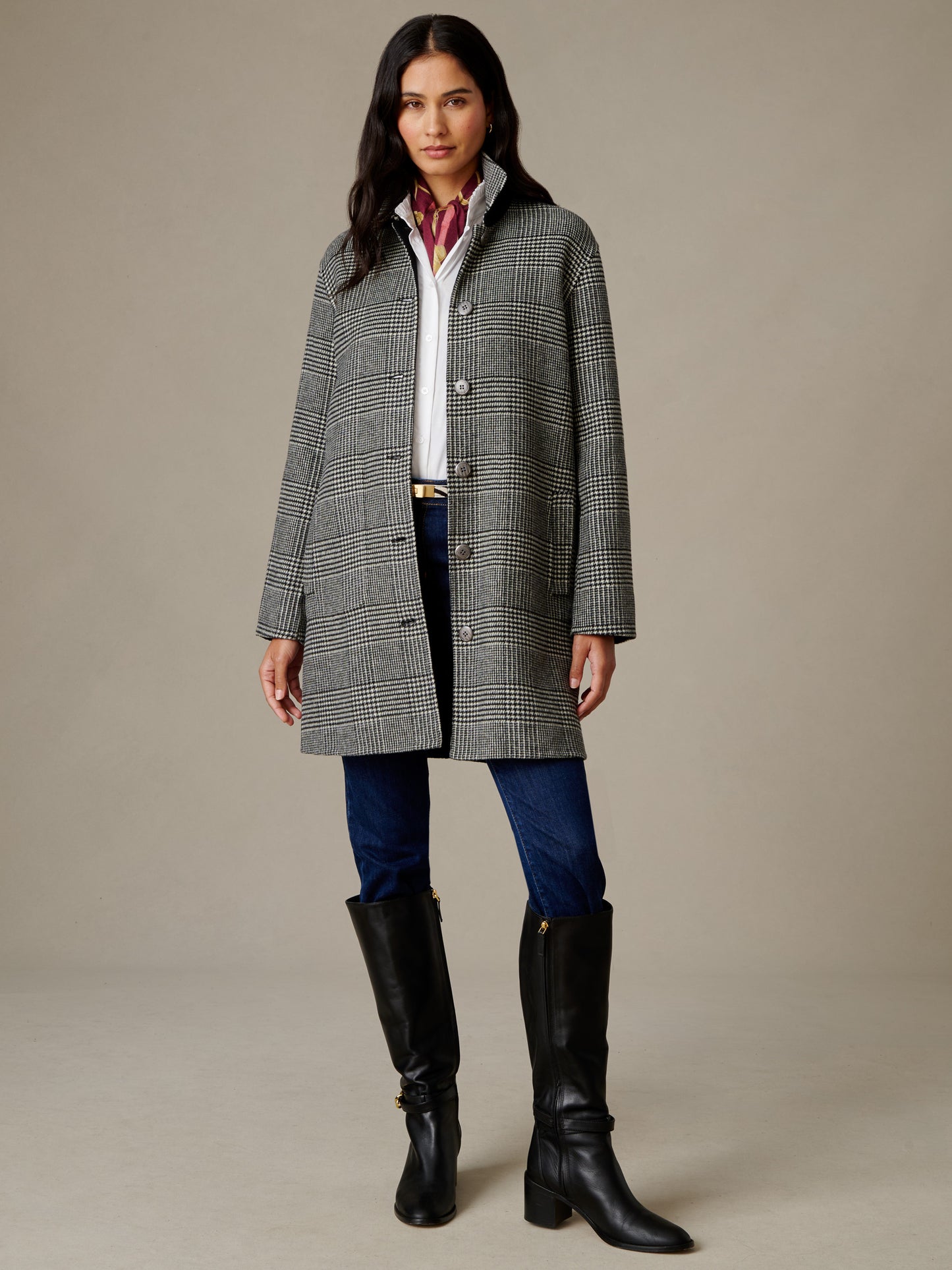 Frade Reversible Coat in Plaid