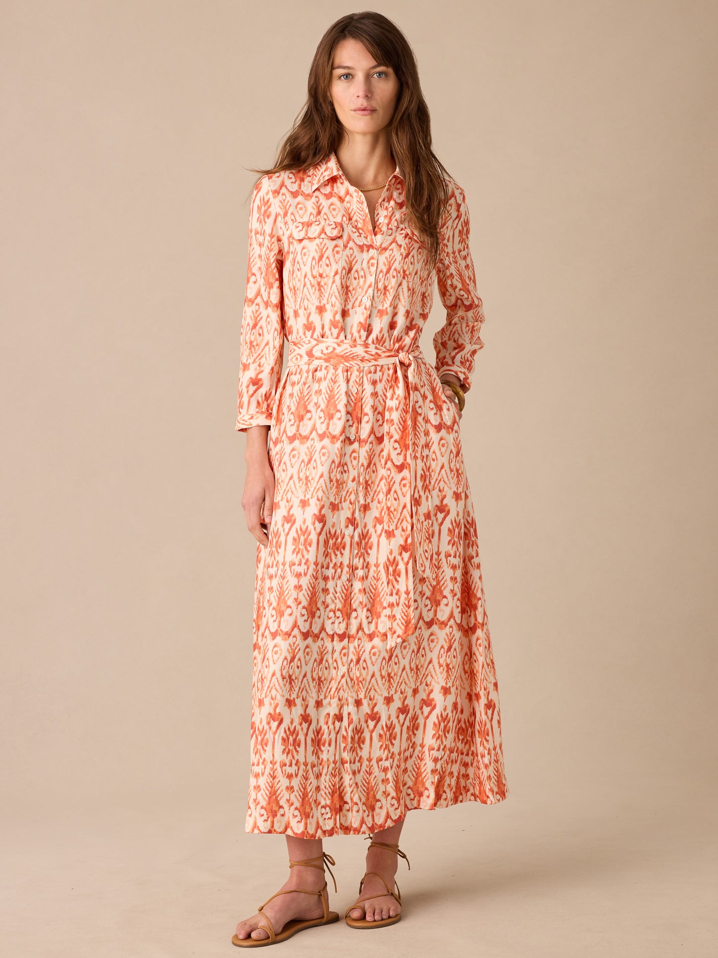 Freda Silk Blend Dress in Jewel Ikat Bold