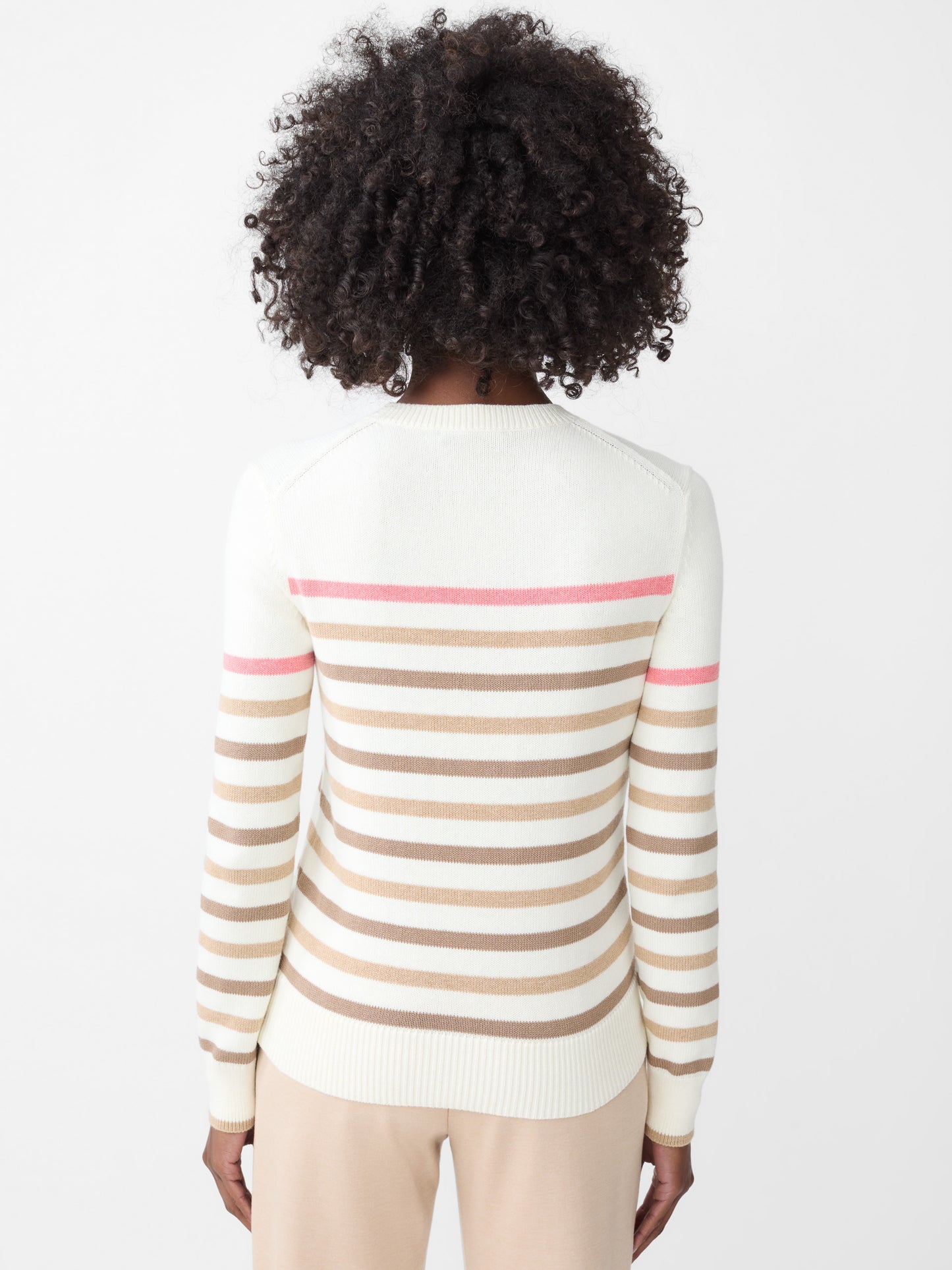 J.McLaughlin Galen sweater in off white/multi made with cotton. 