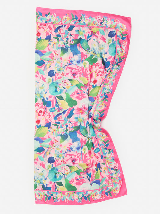 J.McLaughlin Gemma scarf in pink/multi made with polyester.