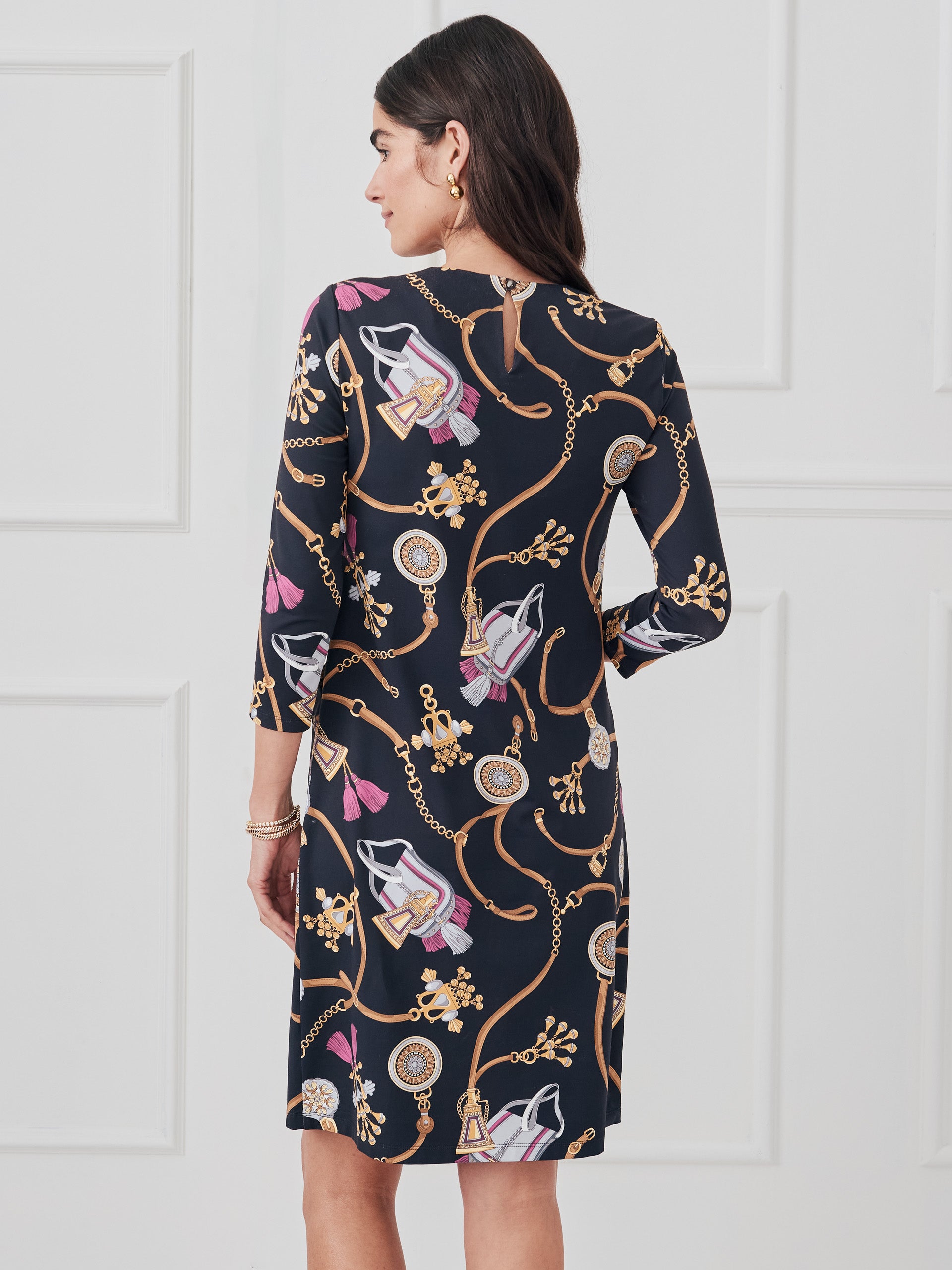 J.McLaughlin Georgiana dress in black/brown made with catalina cloth. 