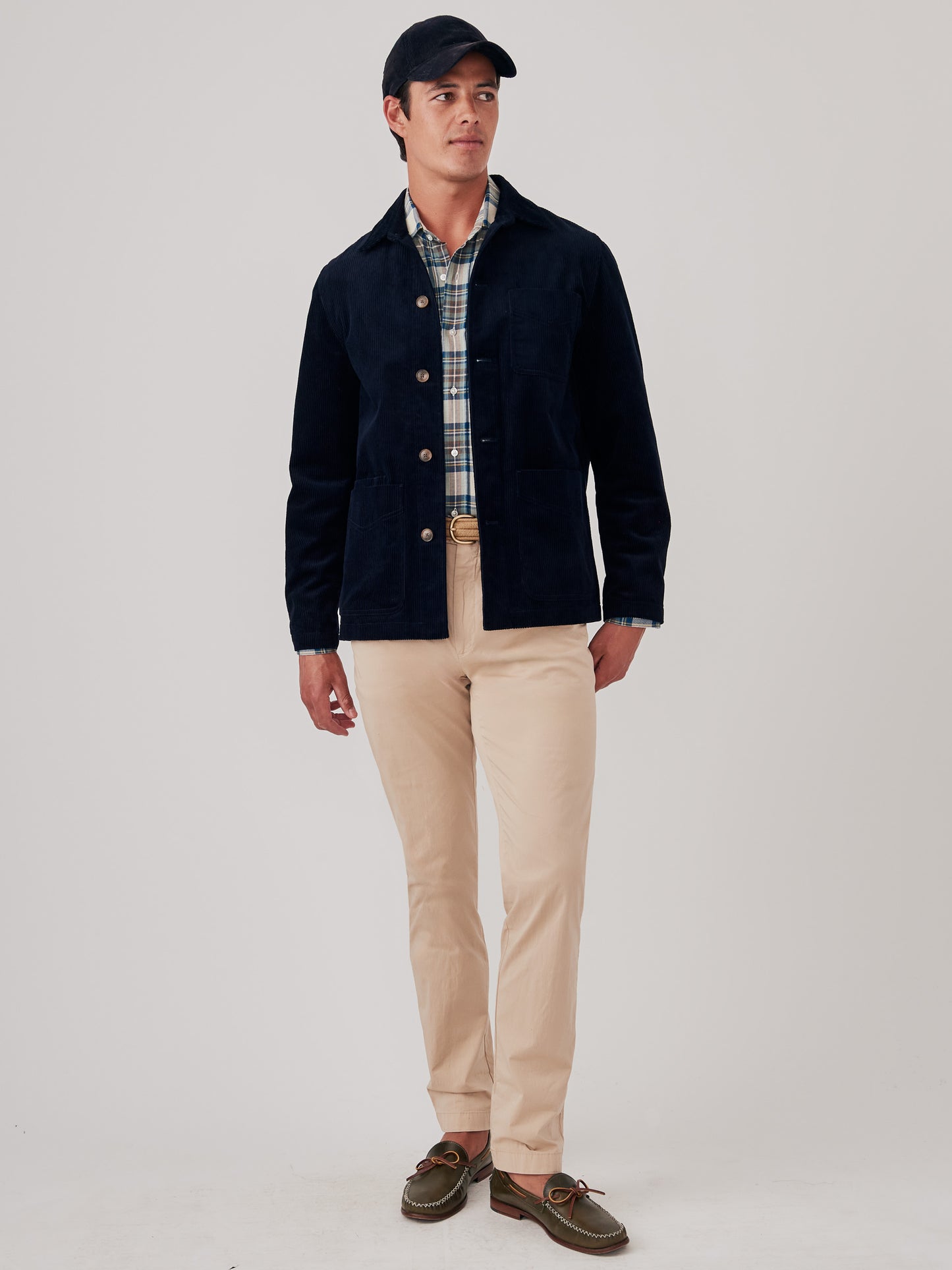 J.McLaughlin Weekender jacket in navy made with cotton corduroy