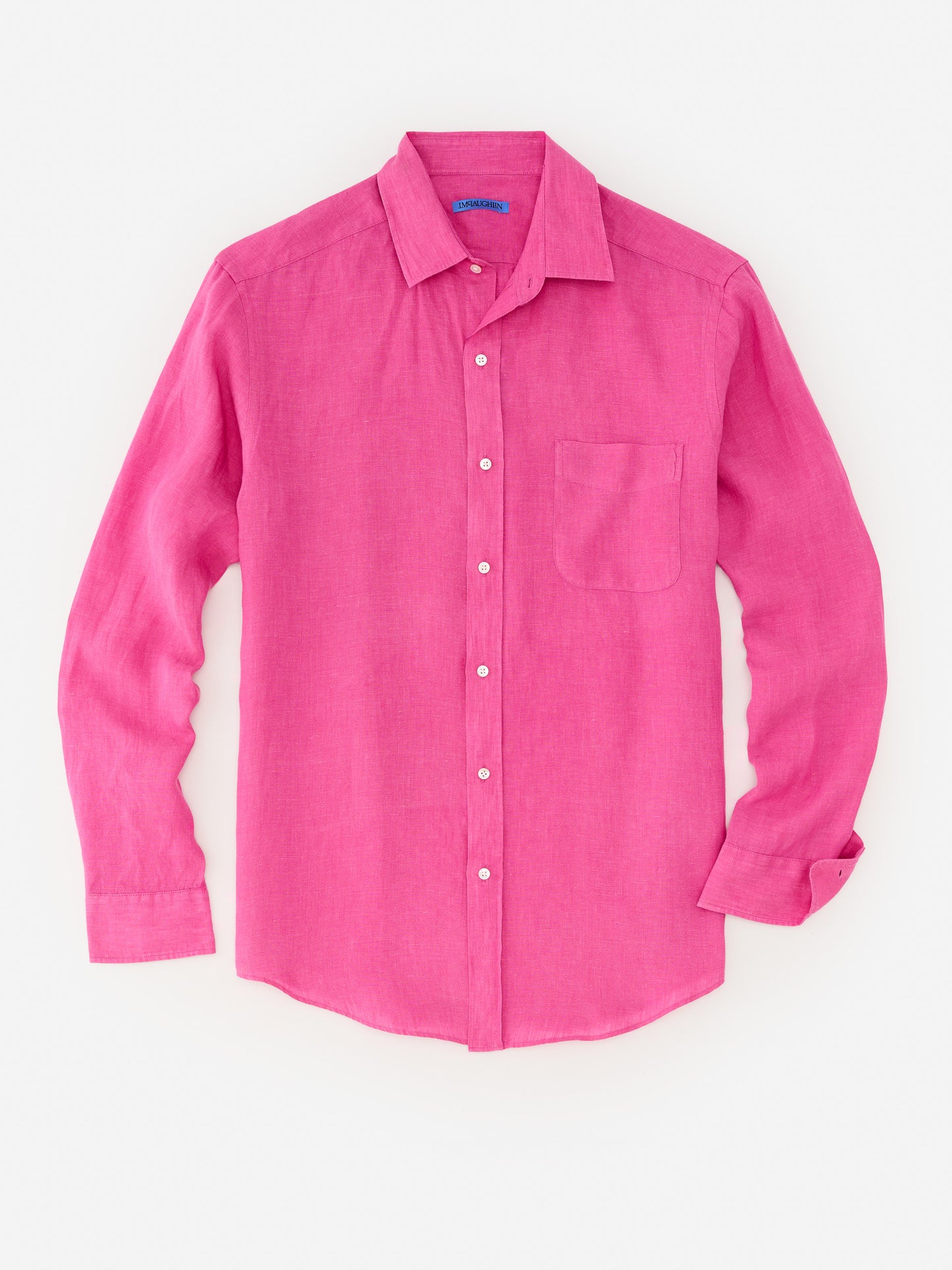 J.McLaughlin Gramercy classic fit shirt in pink made with linen.