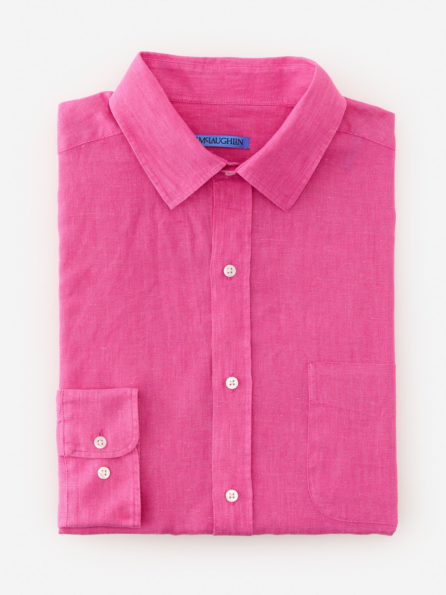 J.McLaughlin Gramercy classic fit shirt in pink made with linen.