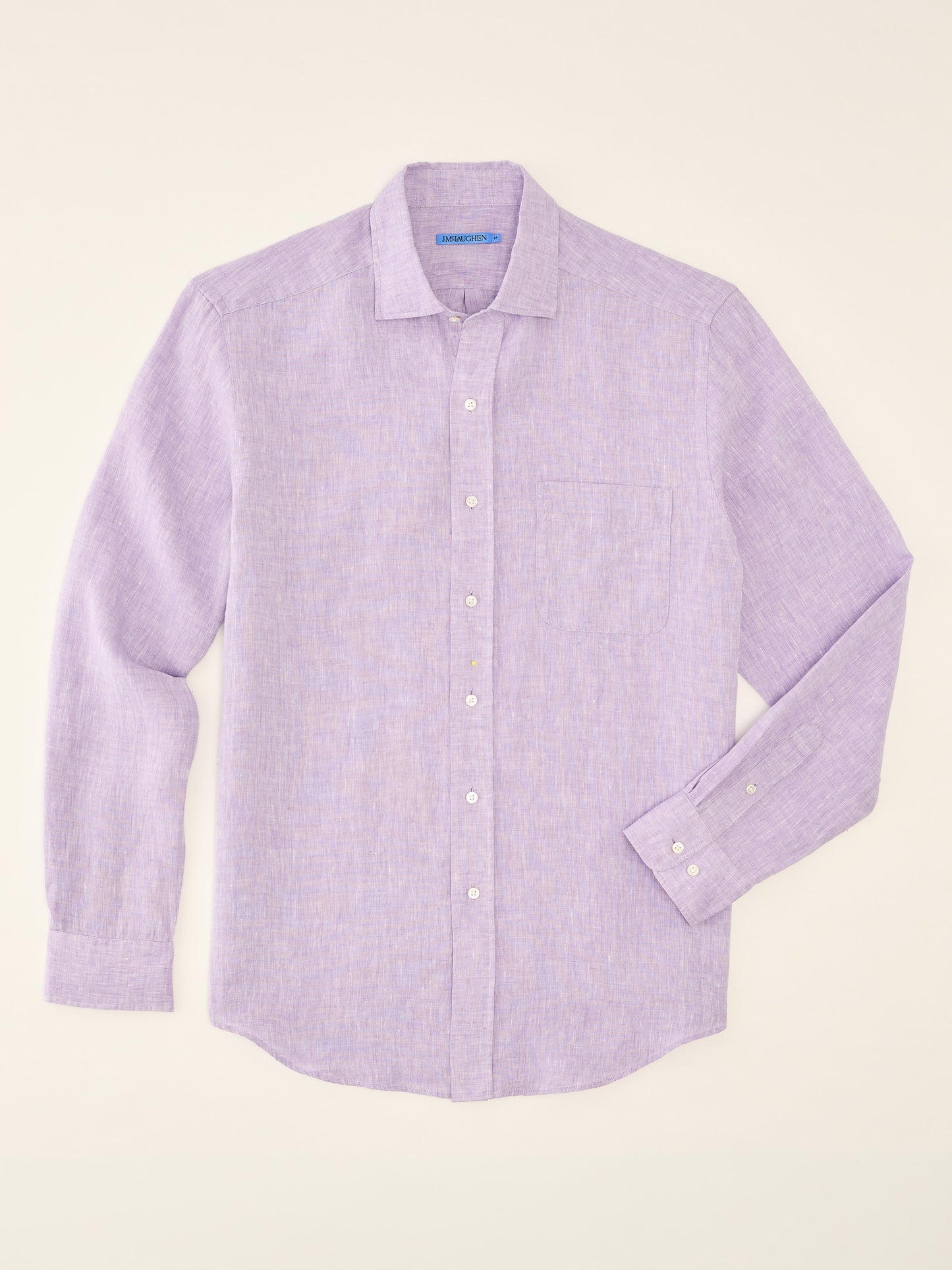 J.McLaughlin Gramercy shirt in Ocean made with Linen.