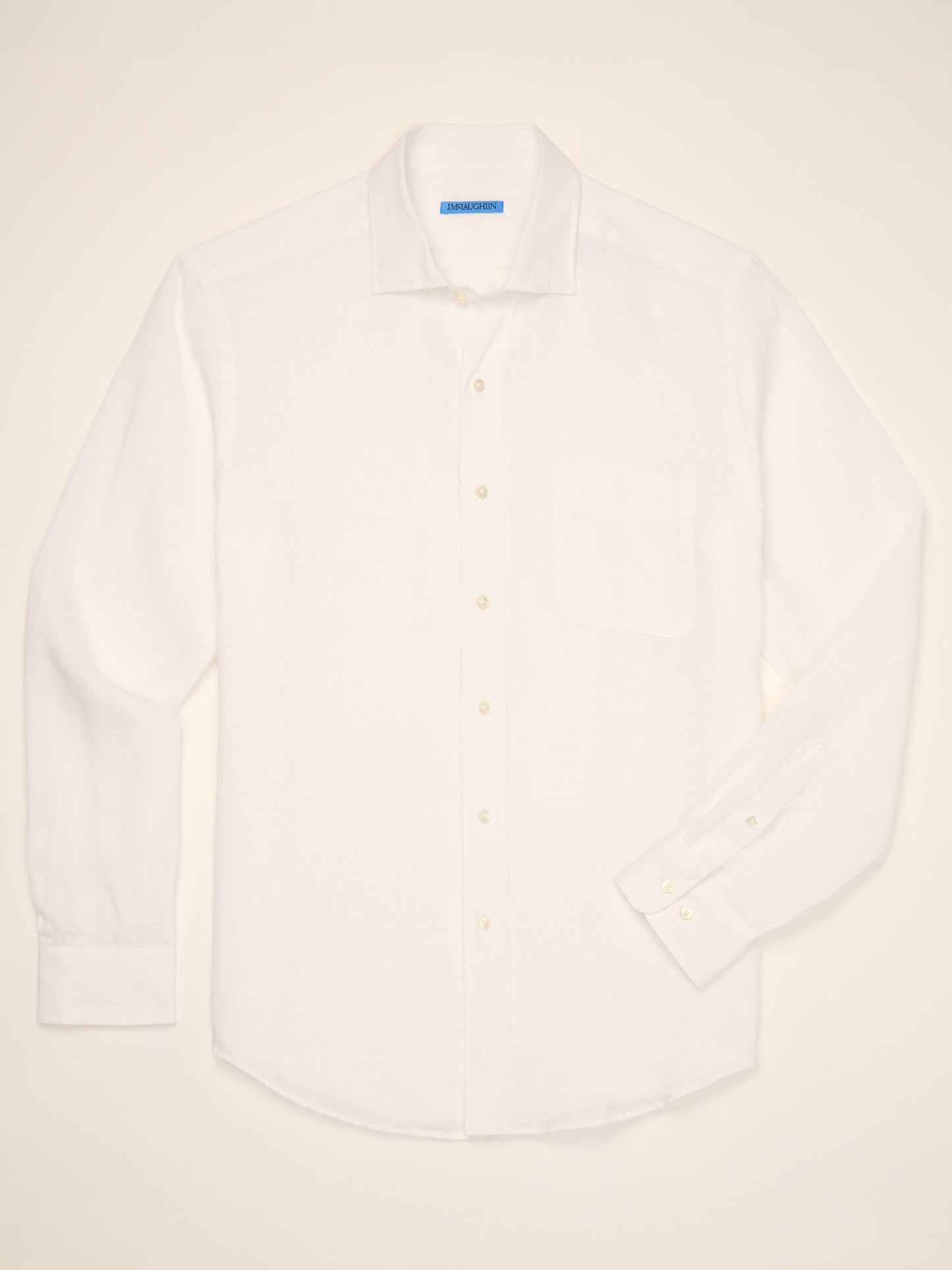 J.McLaughlin Gramercy Classic Fit Linen Shirt in white made with Linen.