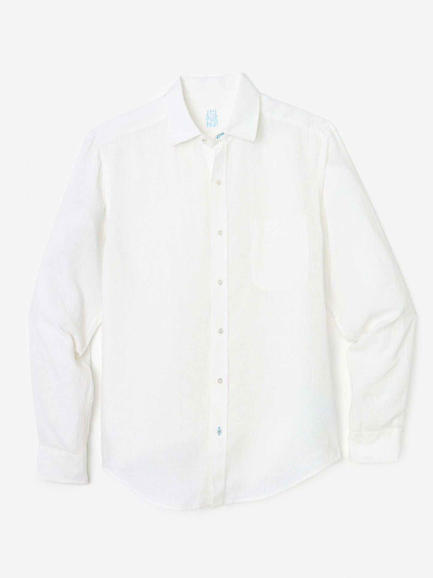 J.McLaughlin Gramercy Classic Fit Linen Shirt in White made with Linen.