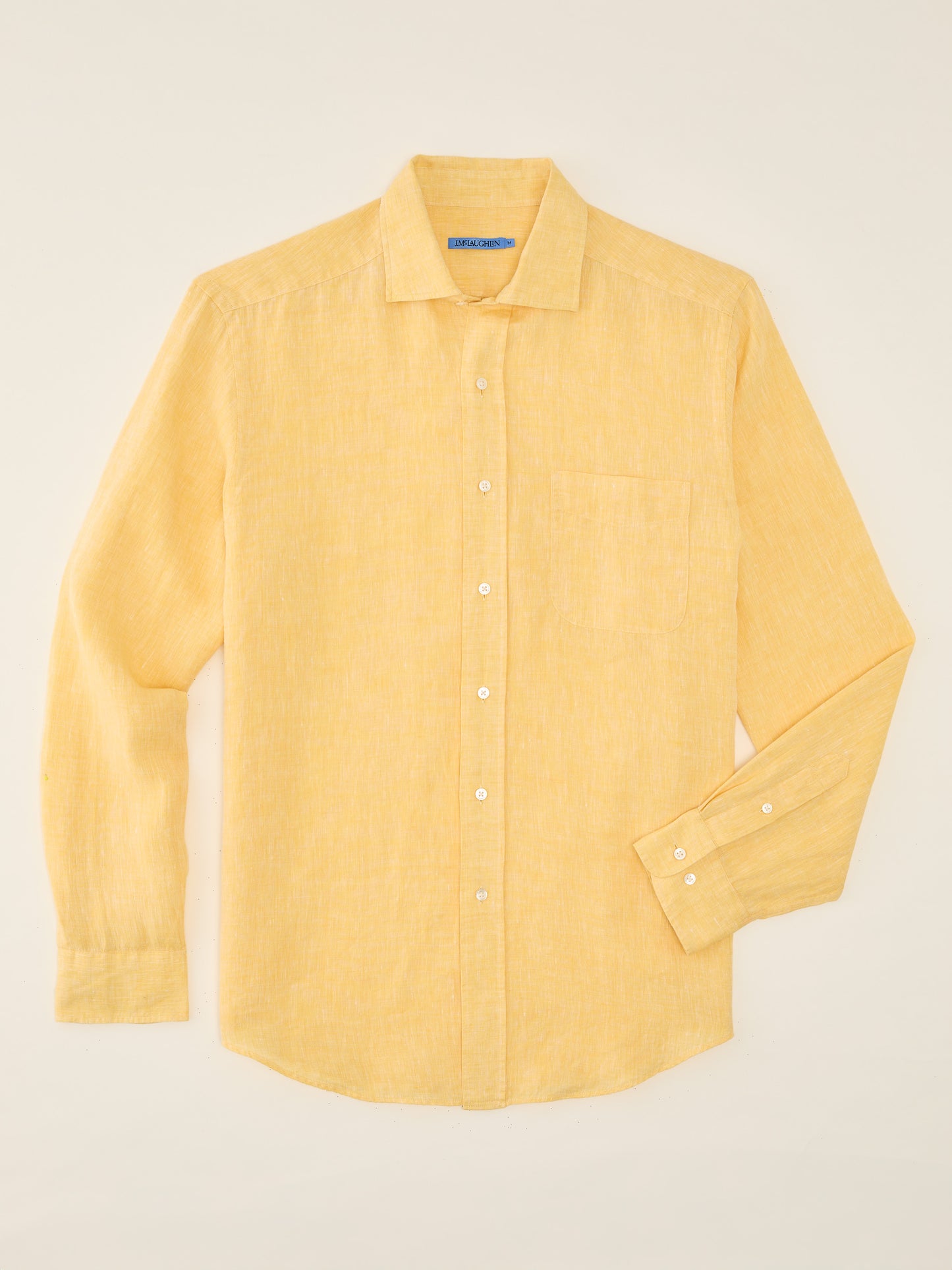 J.McLaughlin Gramercy shirt in Yellow made with Linen.