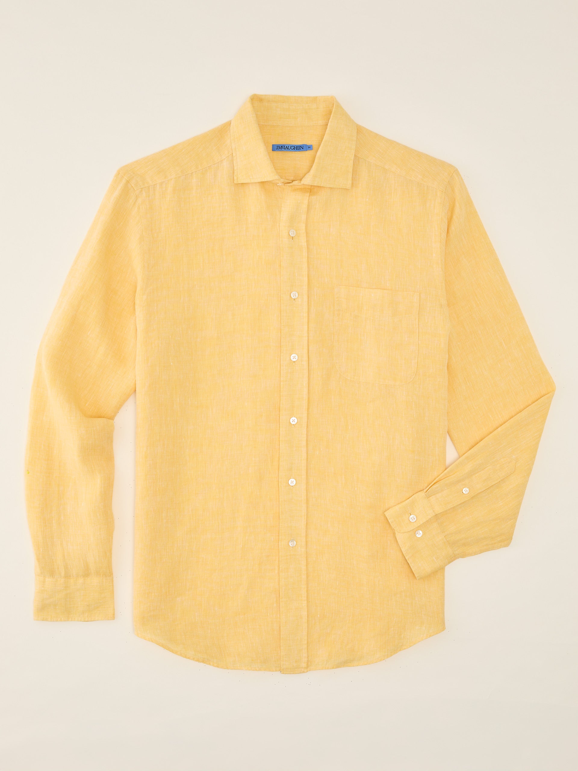 J.McLaughlin Gramercy shirt in Yellow made with Linen.