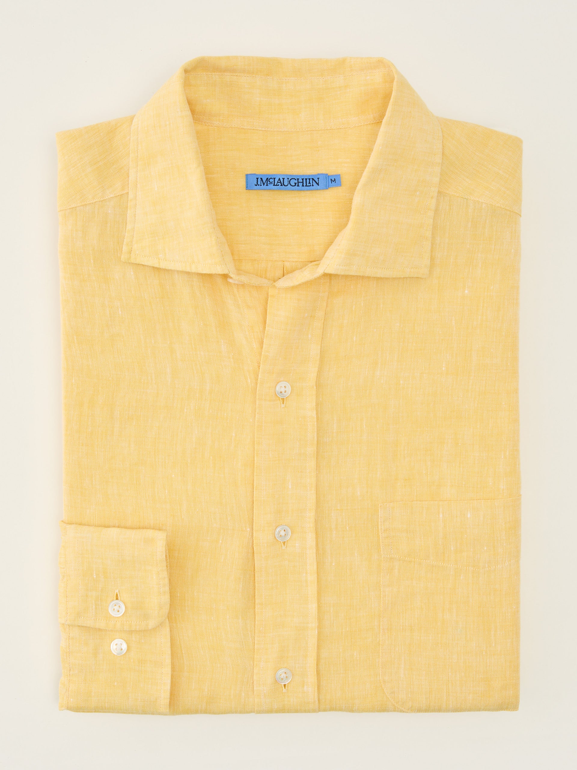 J.McLaughlin Gramercy shirt in Yellow made with Linen.