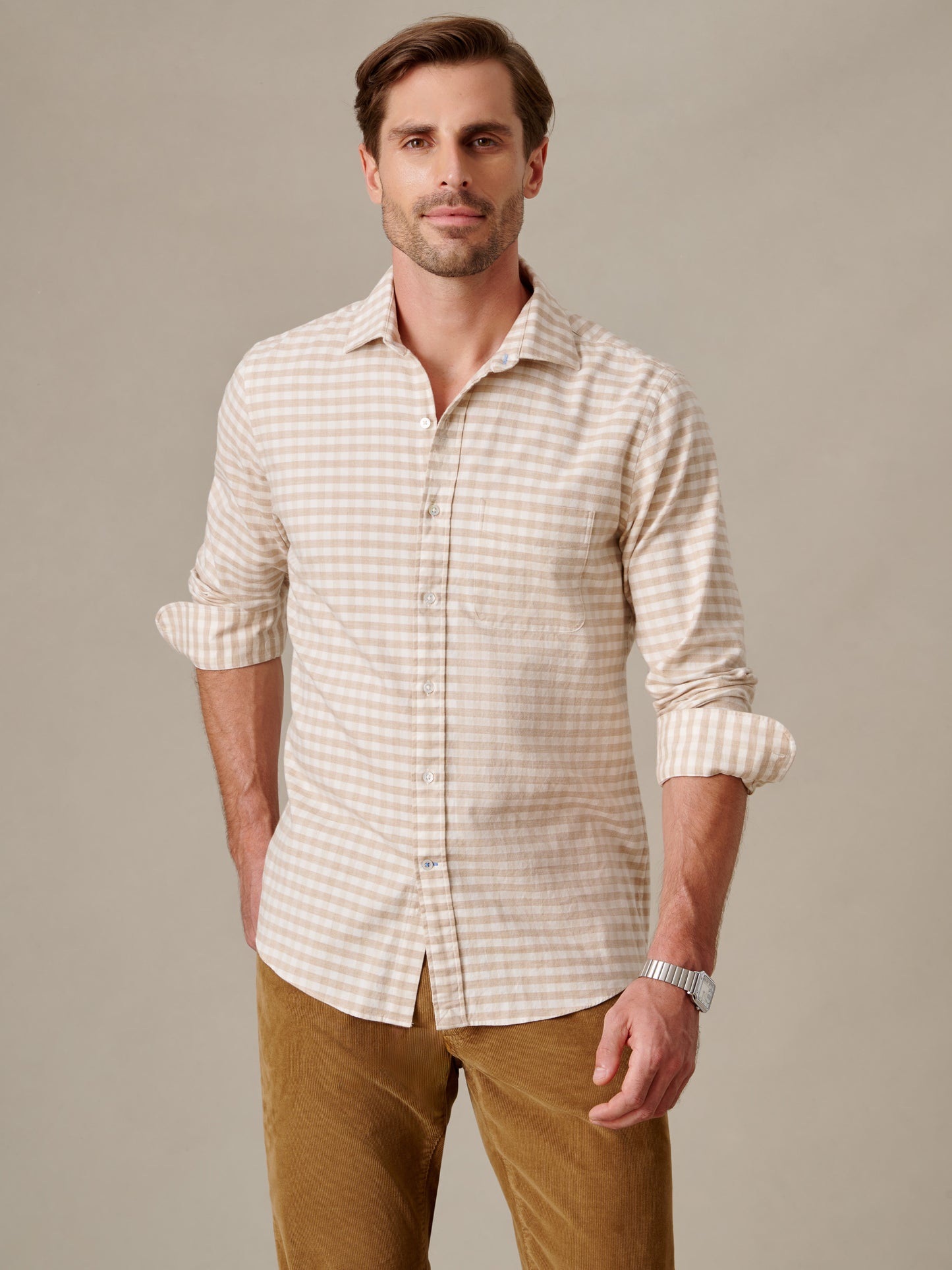 Gramercy Brushed Cotton Shirt in Gingham
