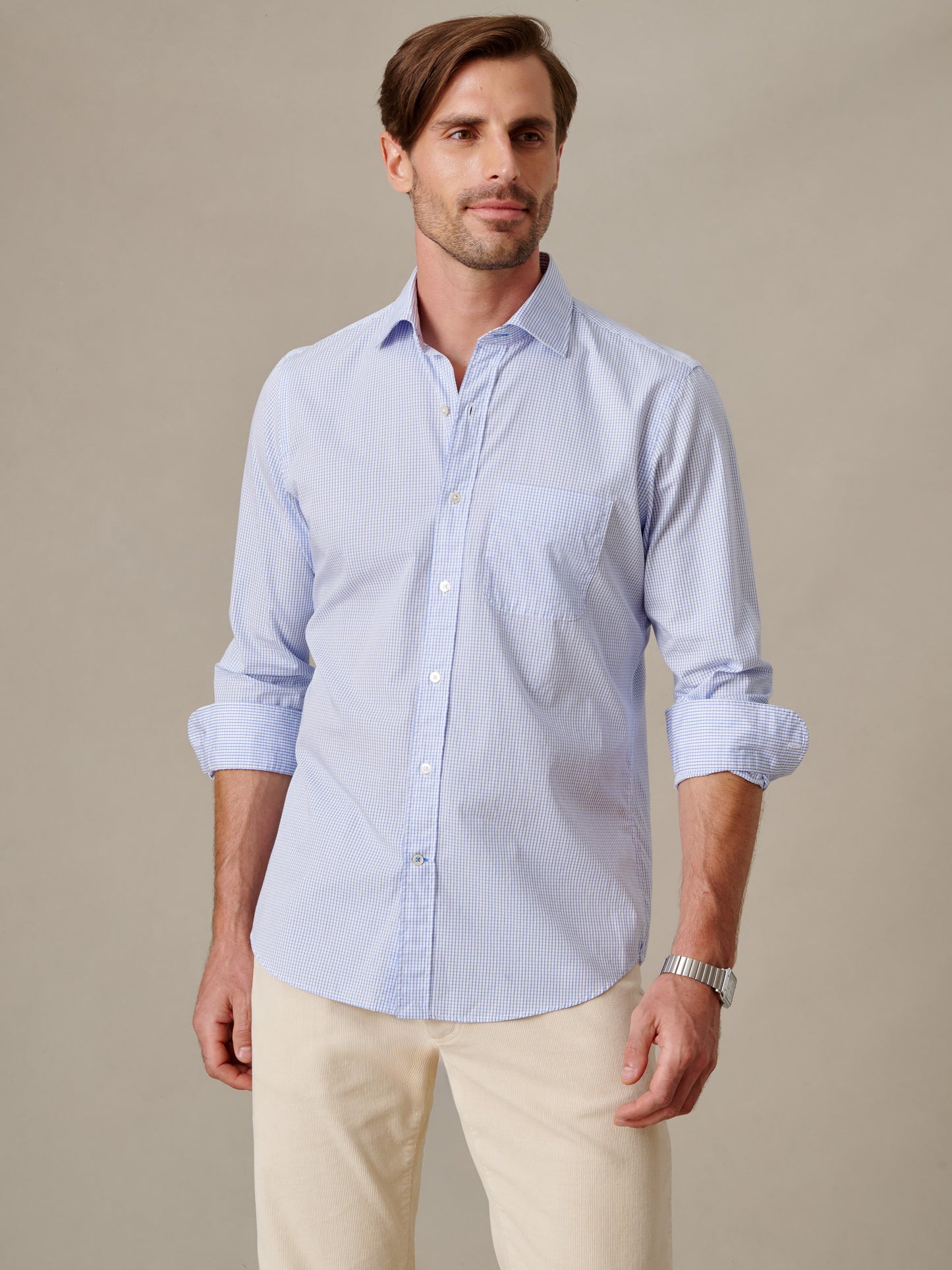 Gramercy Cotton Shirt in Graphic Check