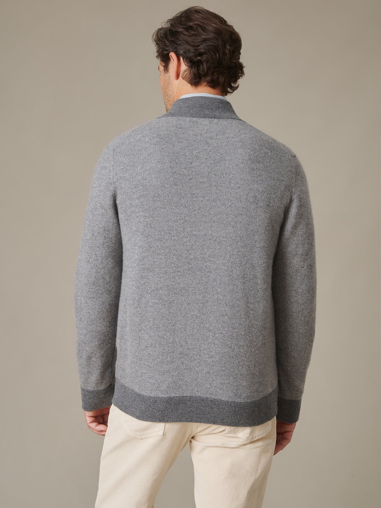 Graham Zip Sweater in Birdseye