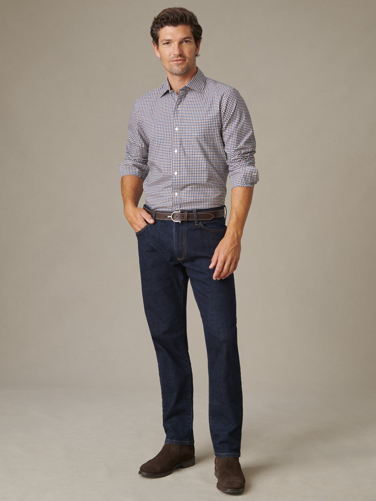 Gramercy Cotton Shirt in Gingham Multi
