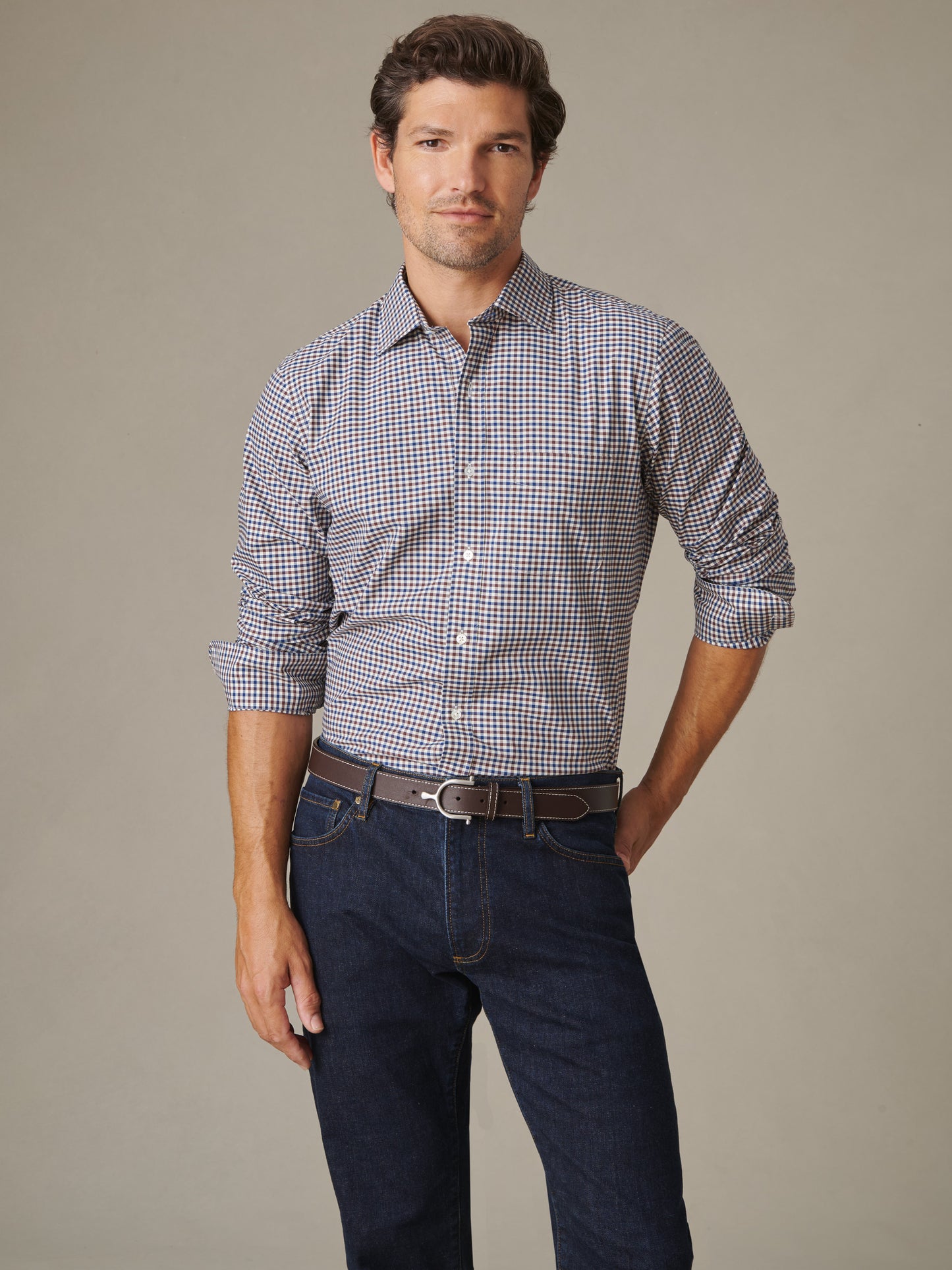 Gramercy Cotton Shirt in Gingham Multi