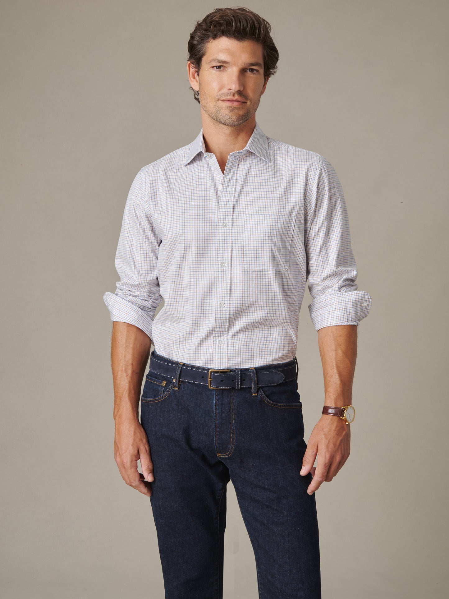 Gramercy Cotton Shirt in Tattersall