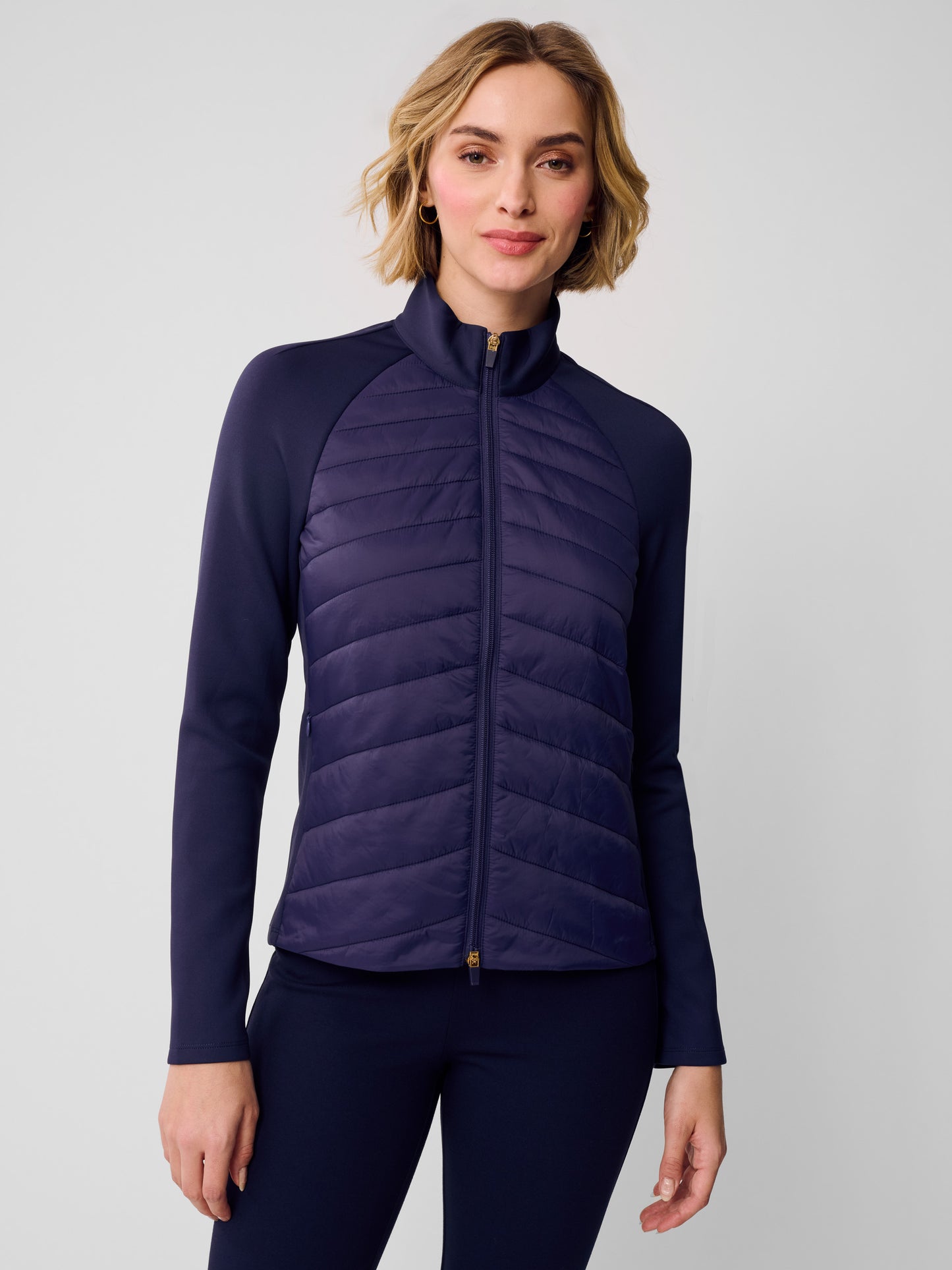 J.McLaughlin Grayer Jacket in winter navy made with nylon.