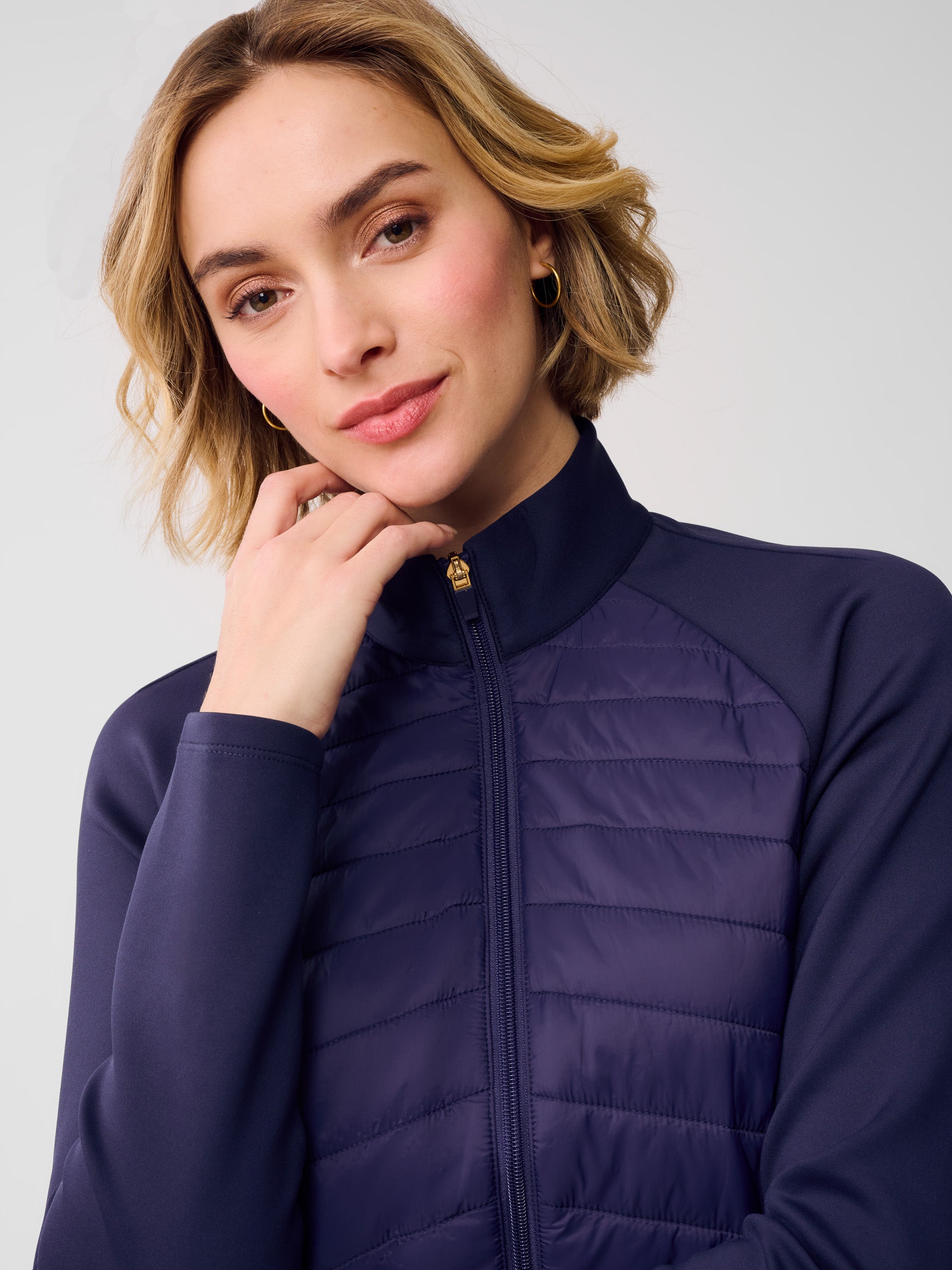 J.McLaughlin Grayer Jacket in winter navy made with nylon.