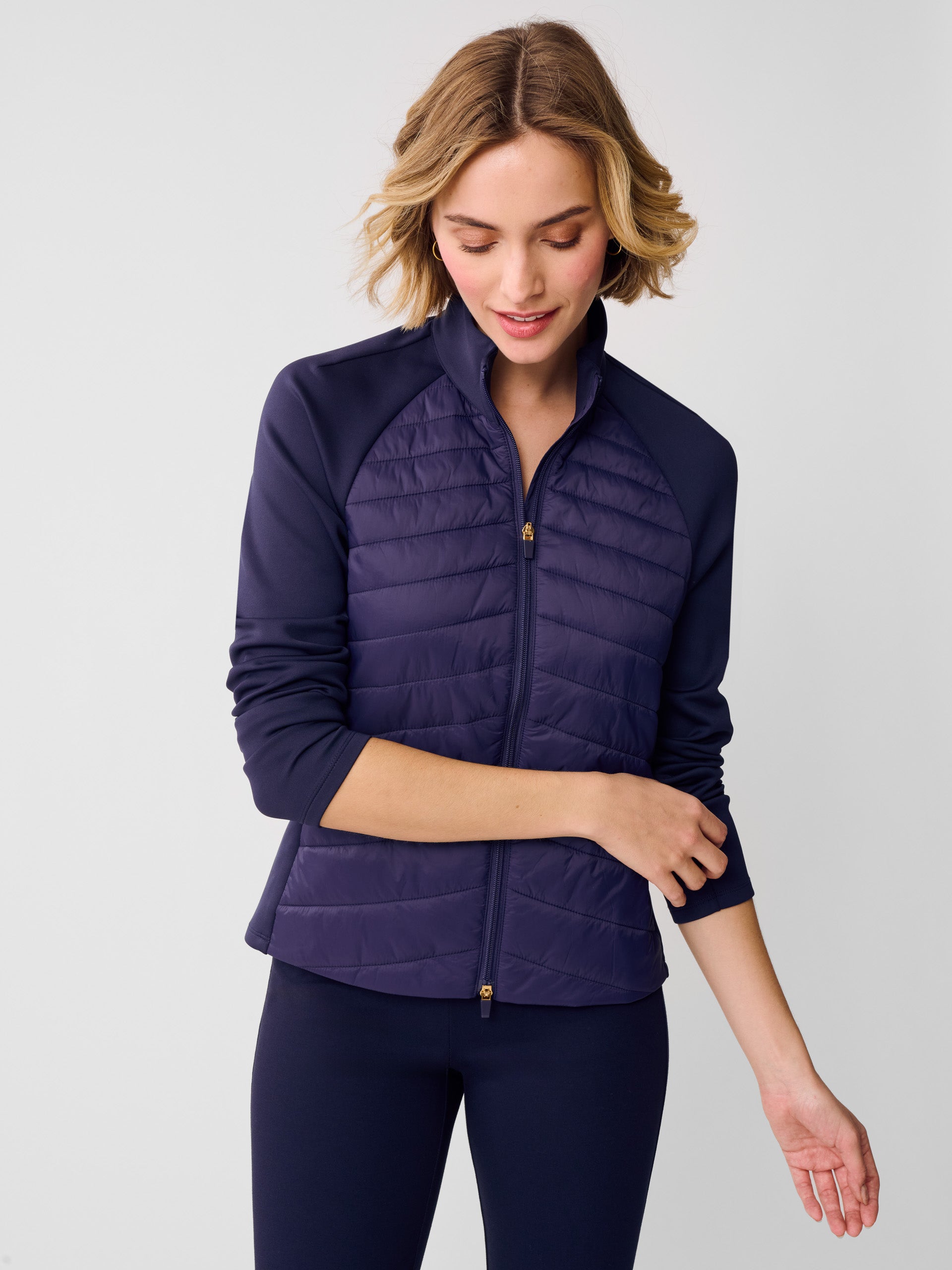 J.McLaughlin Grayer Jacket in winter navy made with nylon.