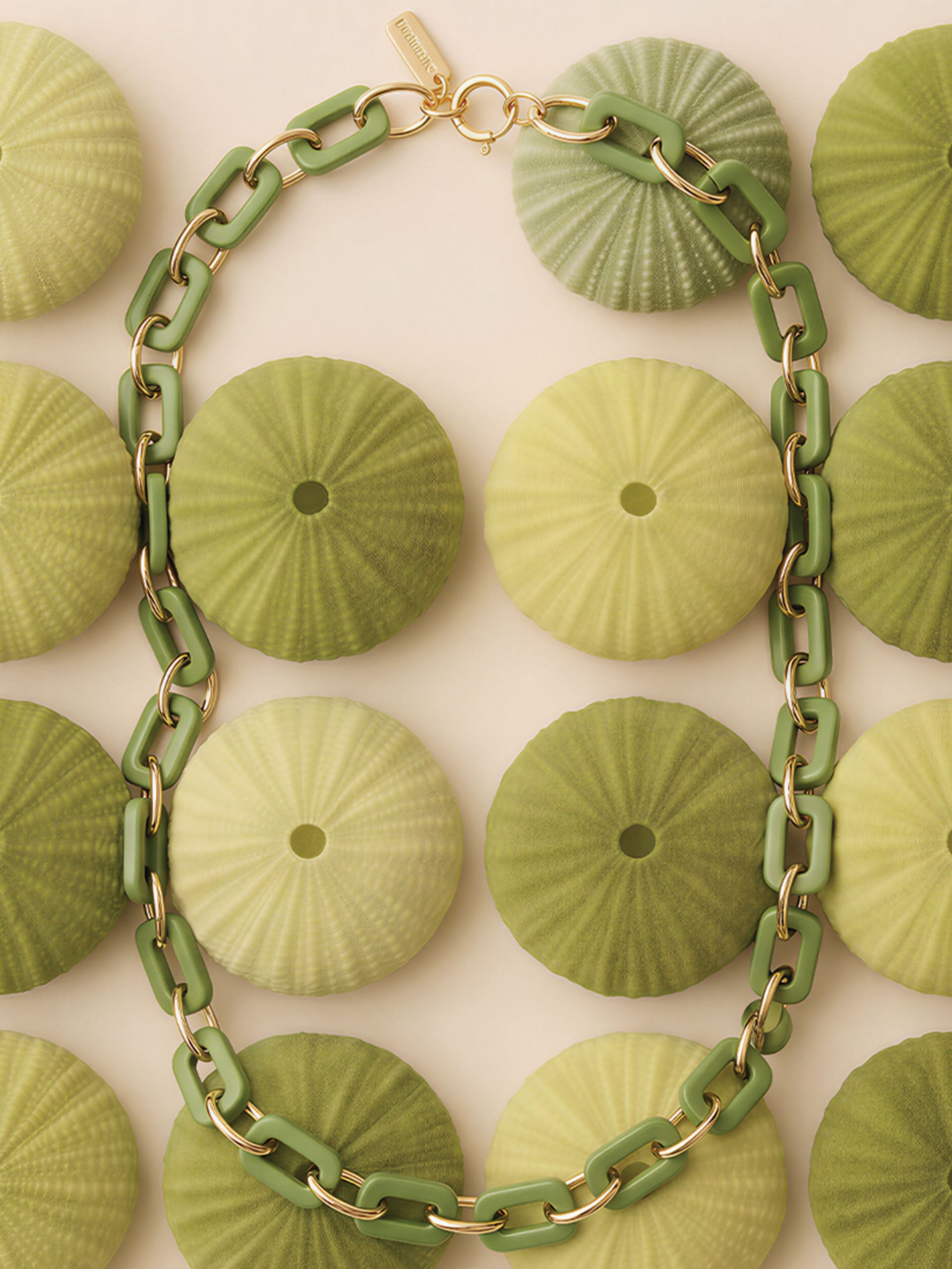 Chain Link Necklace by J.McLaughlin featuring green and gold links, showcasing effortlessly stylish and enduring designs from a legacy of timeless fashion at a destination for defining style. Life, Well-Lived.