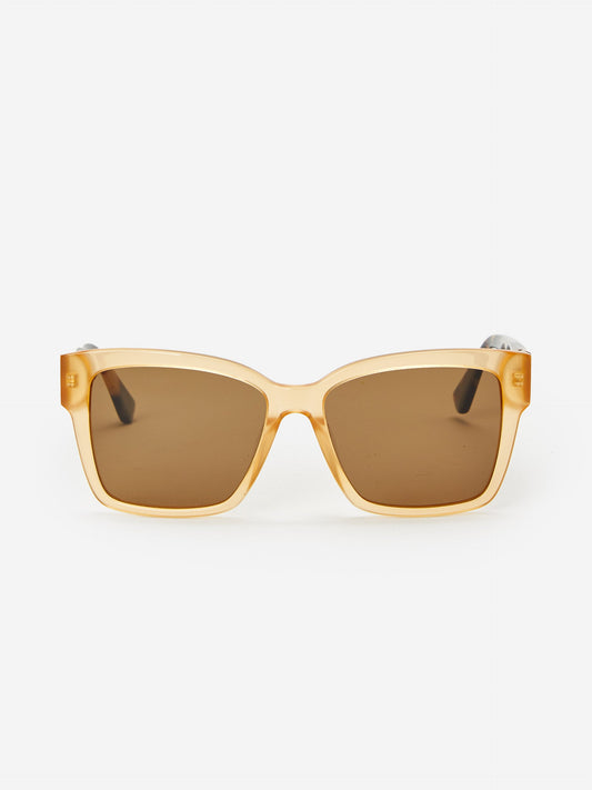 J.McLaughlin Gricie sunglasses in dark honey/tortoise made with acetate.