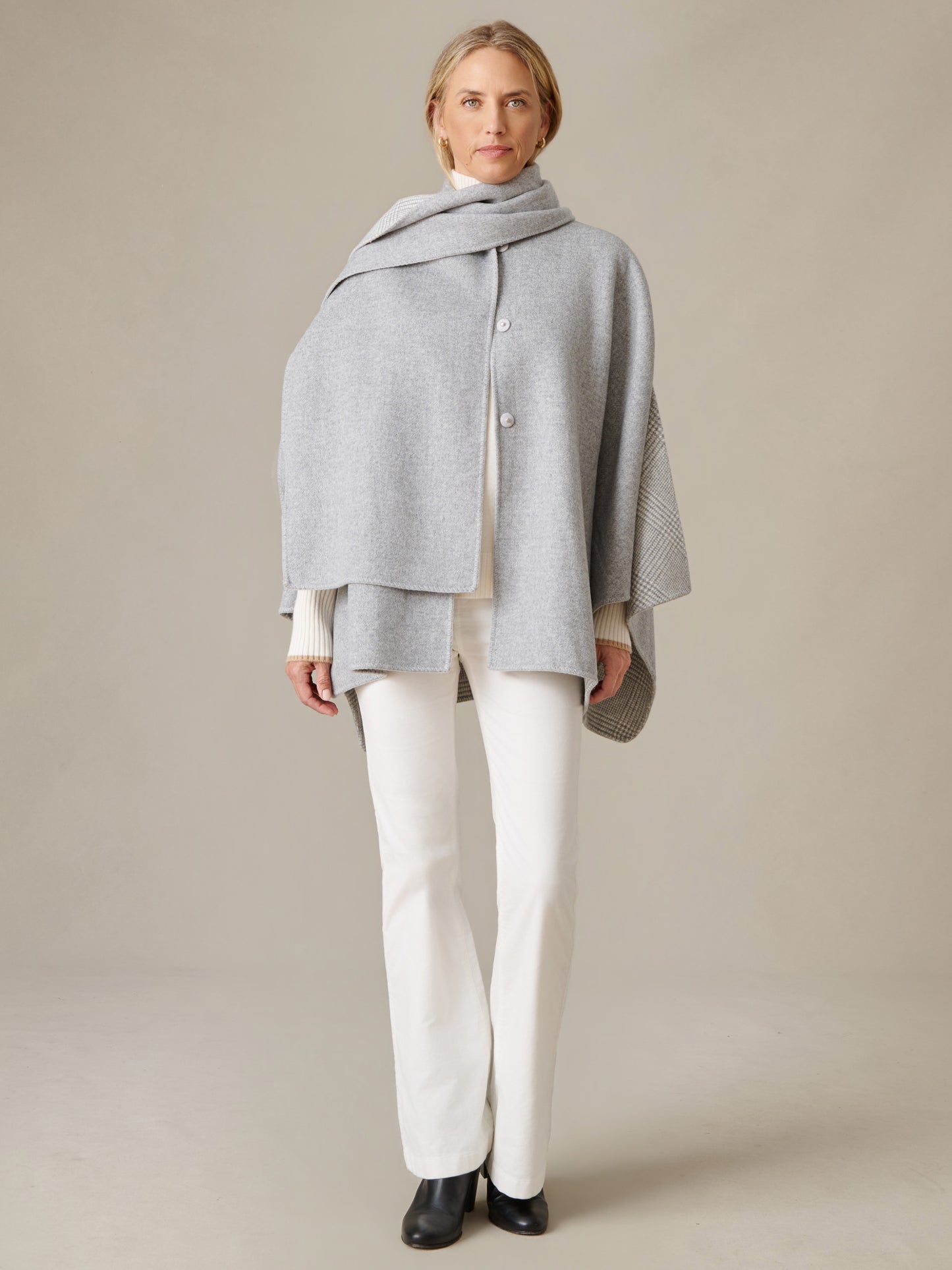 Haley Reversible Cape in Plaid