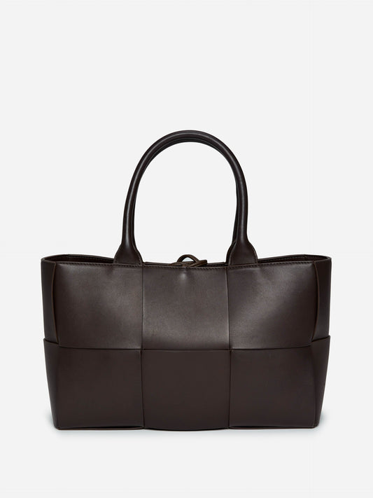 J.McLaughlin Tessare handbag in dark brown made with leather.