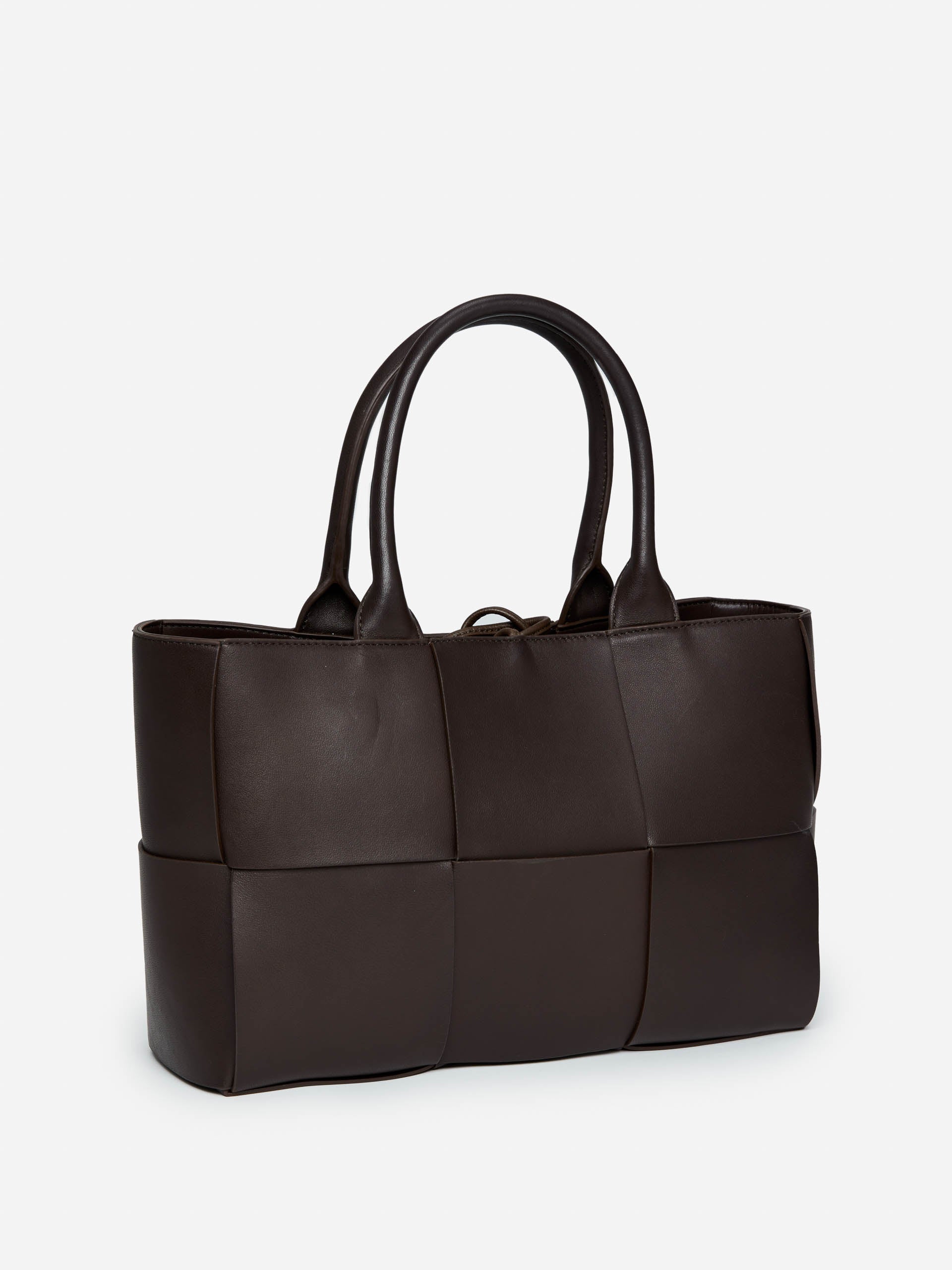 J.McLaughlin Tessare handbag in dark brown made with leather.